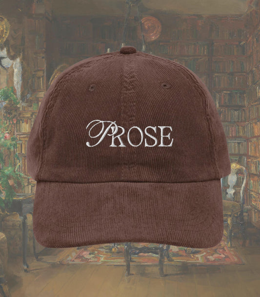Prose Bookish Embroidered Corduroy Hat * Gothic Poetry Book Lover Emily Dickinson English Major Teacher Librarian Writer Reader Gift Idea