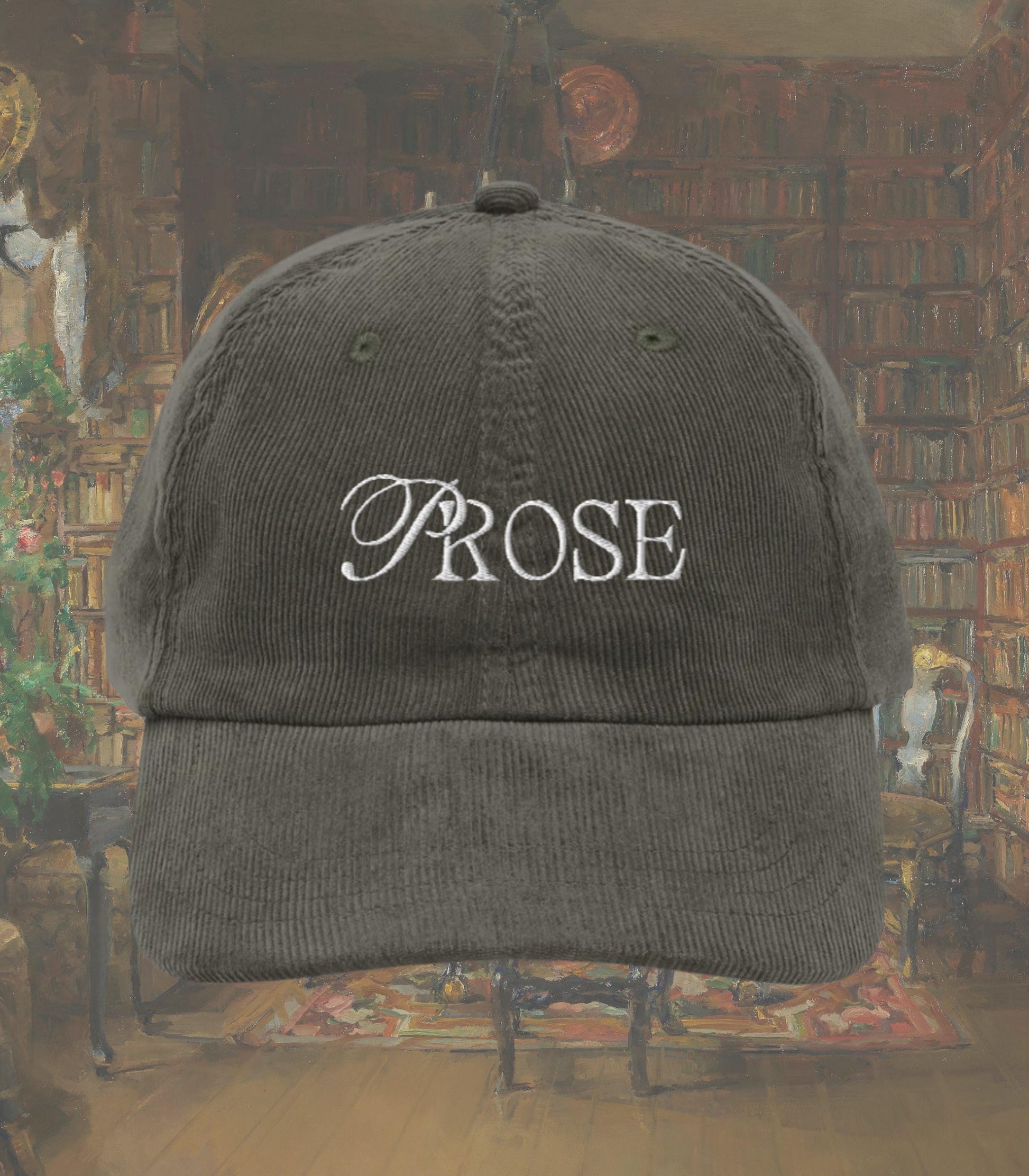 Prose Bookish Embroidered Corduroy Hat * Gothic Poetry Book Lover Emily Dickinson English Major Teacher Librarian Writer Reader Gift Idea