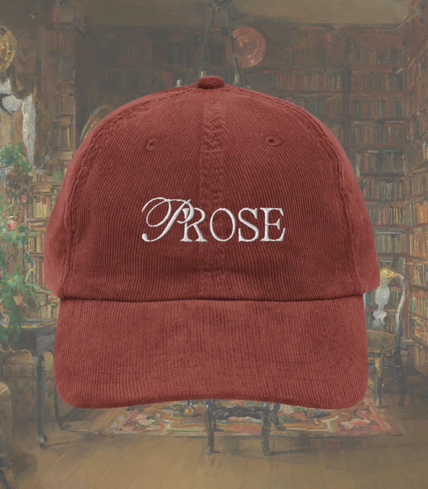 Prose Bookish Embroidered Corduroy Hat * Gothic Poetry Book Lover Emily Dickinson English Major Teacher Librarian Writer Reader Gift Idea