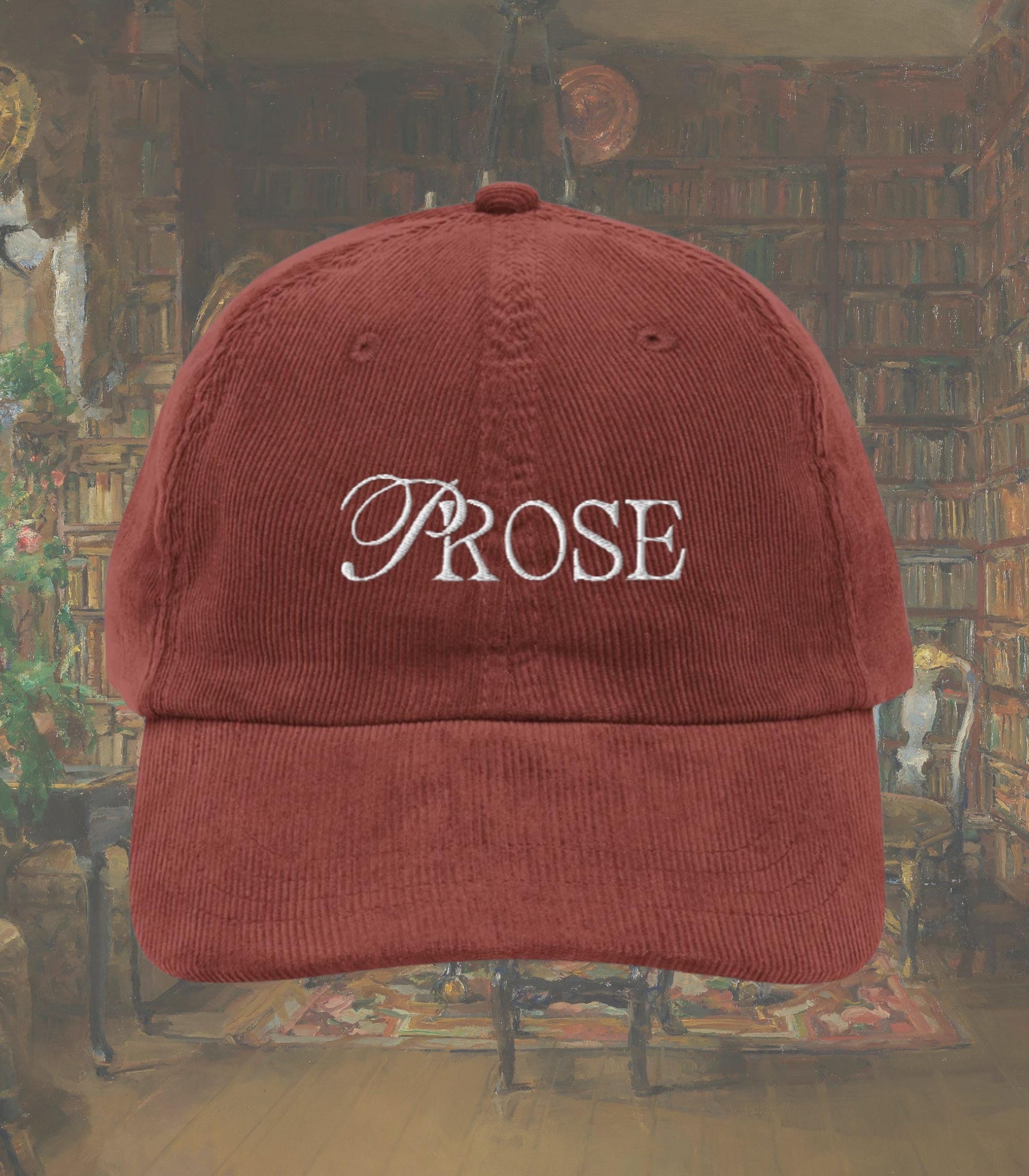 Prose Bookish Embroidered Corduroy Hat * Gothic Poetry Book Lover Emily Dickinson English Major Teacher Librarian Writer Reader Gift Idea
