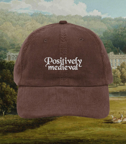 Pride & Prejudice Positively Medieval Ren Faire Vintage Embroidered Corduroy Dad Hat Pemberley Darcy Bookish Gift Jane Austen Merch Regency