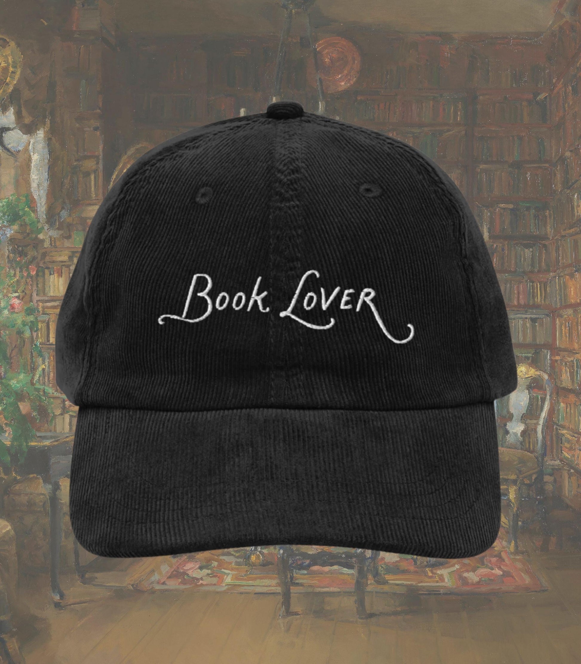 Book Lover Embroidered Corduroy Hat * Buy me books Main Character Bookish Bookworm Bibliophile Cute Merch Gift for Readers Subtle Fandom