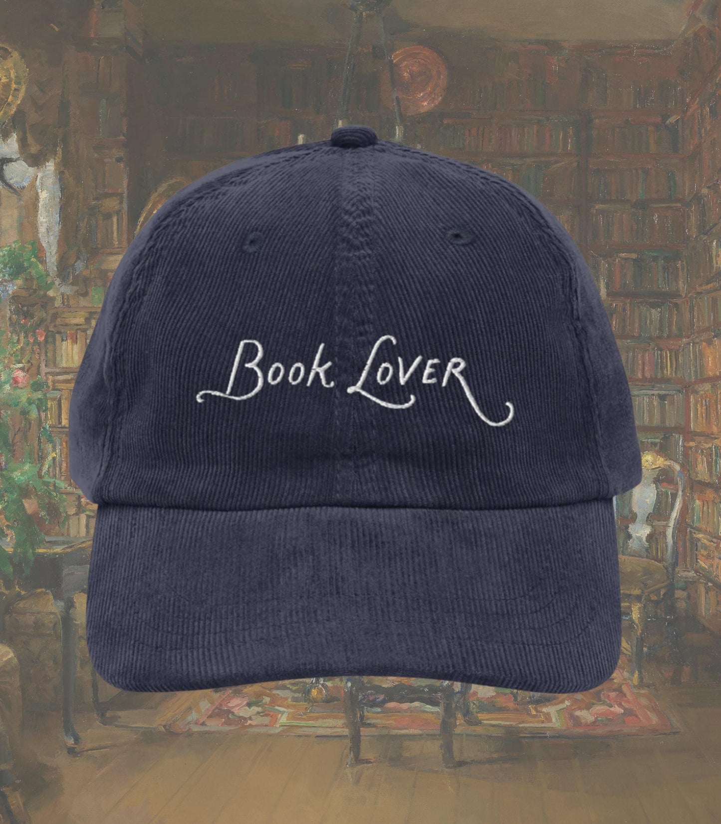 Book Lover Embroidered Corduroy Hat * Buy me books Main Character Bookish Bookworm Bibliophile Cute Merch Gift for Readers Subtle Fandom