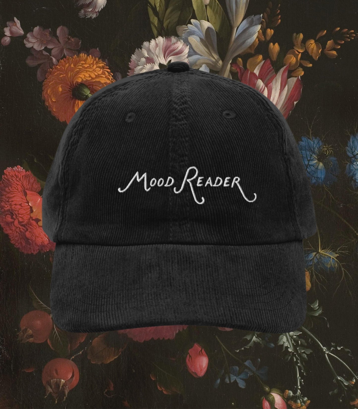 Mood Reader Embroidered Corduroy Hat * Book Lover Main Character Bookish Bookworm Bibliophile Cute Merch Gift for Readers Subtle Fandom