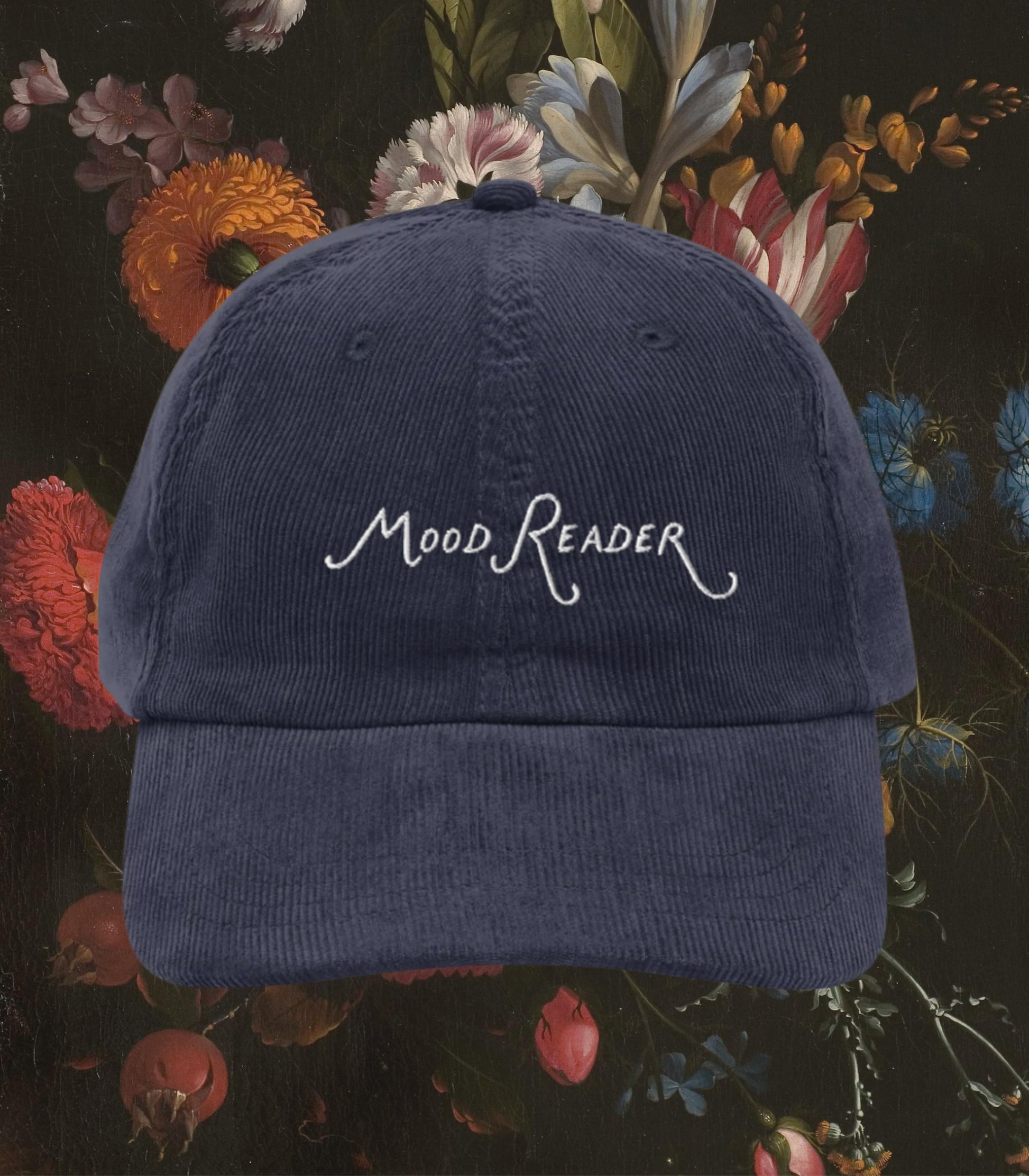 Mood Reader Embroidered Corduroy Hat * Book Lover Main Character Bookish Bookworm Bibliophile Cute Merch Gift for Readers Subtle Fandom