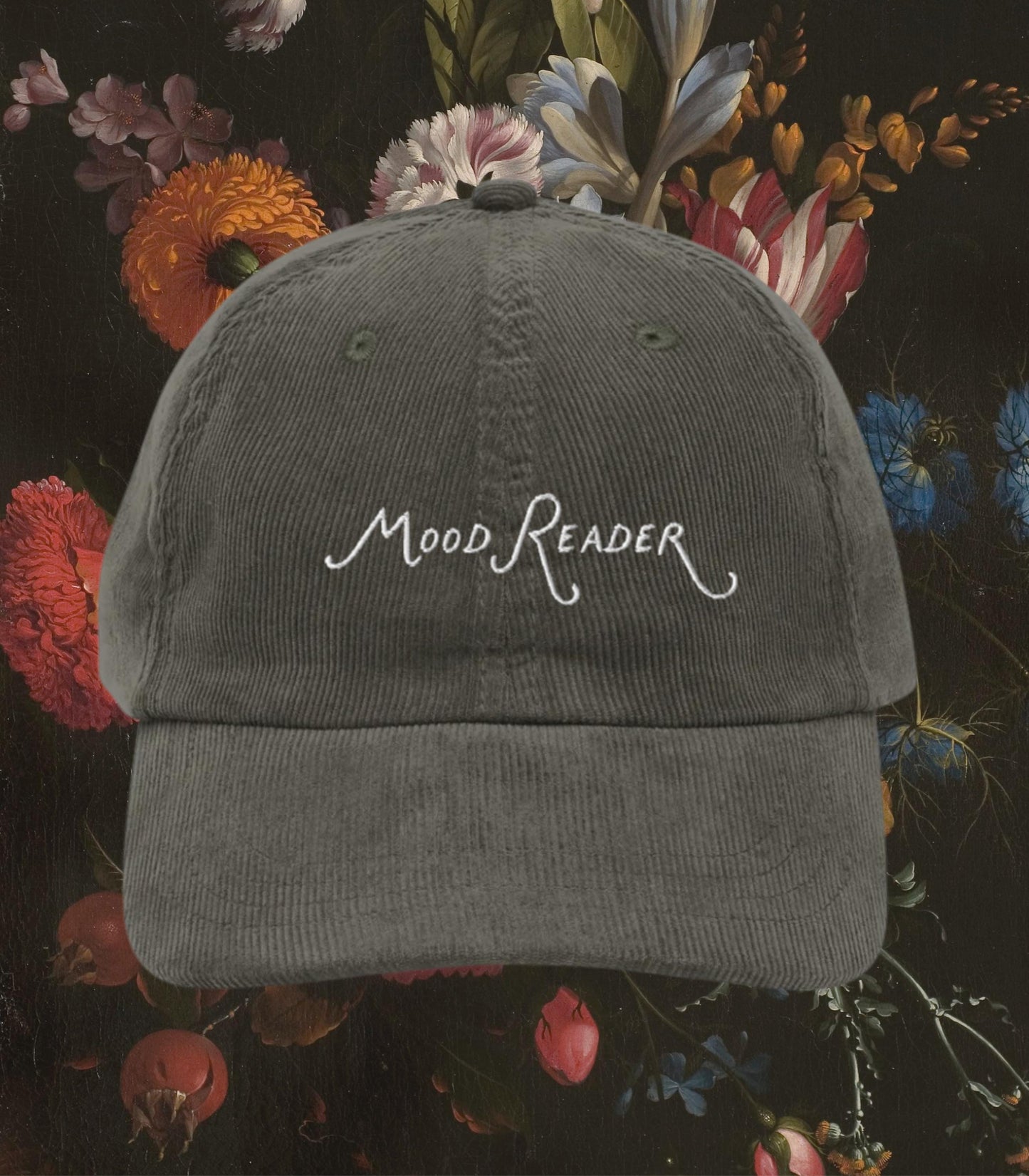 Mood Reader Embroidered Corduroy Hat * Book Lover Main Character Bookish Bookworm Bibliophile Cute Merch Gift for Readers Subtle Fandom