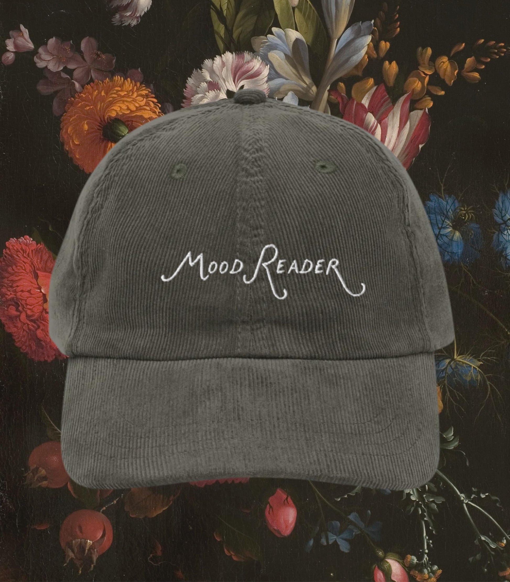 Mood Reader Embroidered Corduroy Hat * Book Lover Main Character Bookish Bookworm Bibliophile Cute Merch Gift for Readers Subtle Fandom