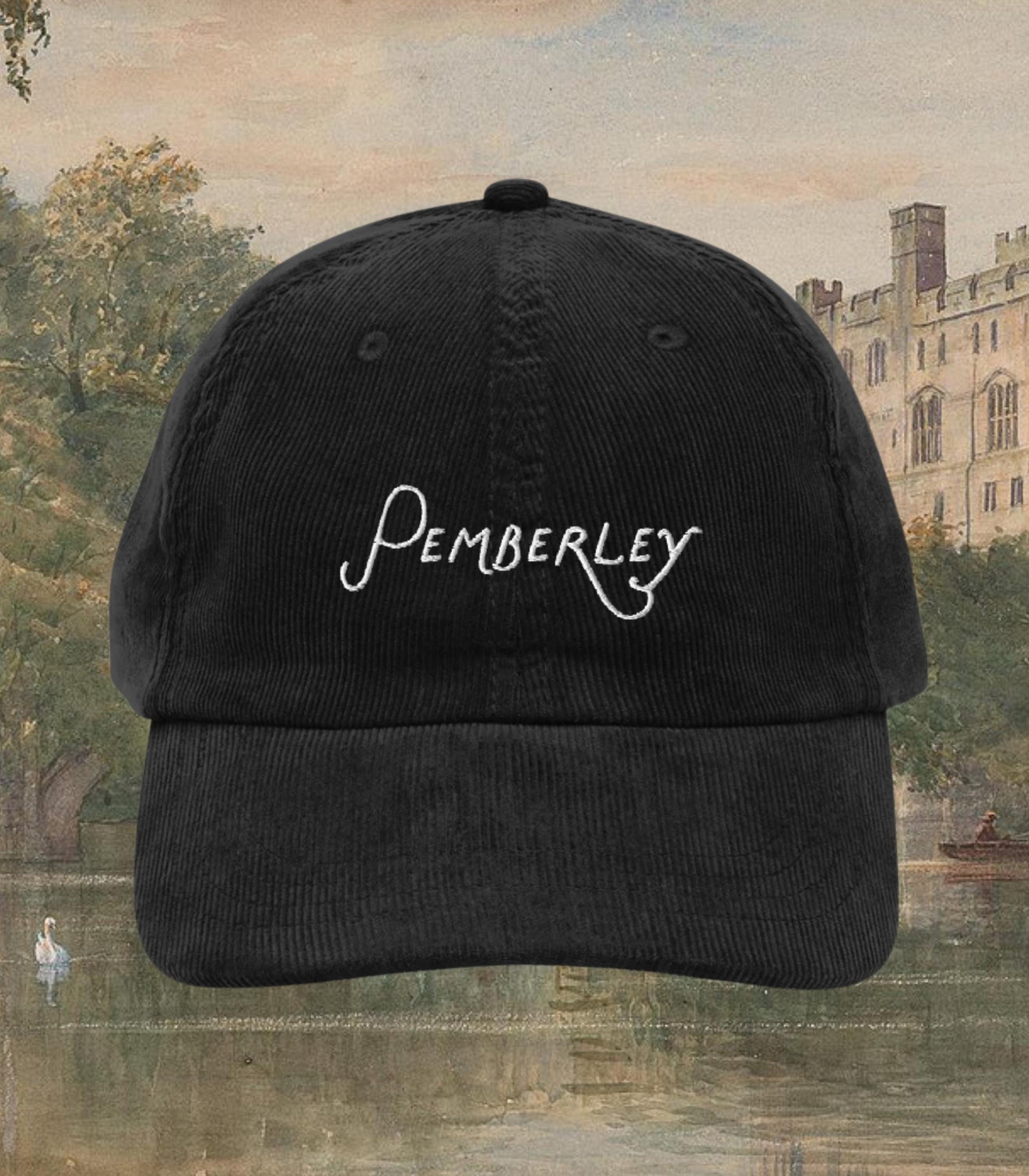 Pride & Prejudice Pemberley Vintage Embroidered Corduroy Hat Most Ardently Darcy Fond of Walking Book Lover Bookish Gift Jane Austen Merch