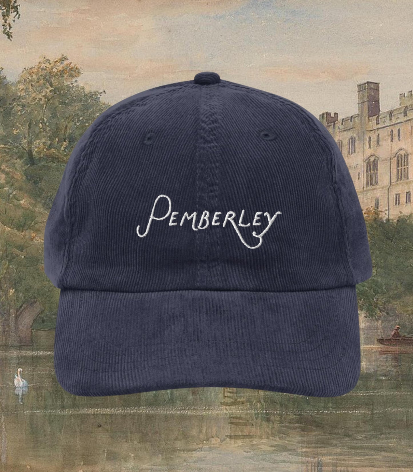 Pride & Prejudice Pemberley Vintage Embroidered Corduroy Hat Most Ardently Darcy Fond of Walking Book Lover Bookish Gift Jane Austen Merch