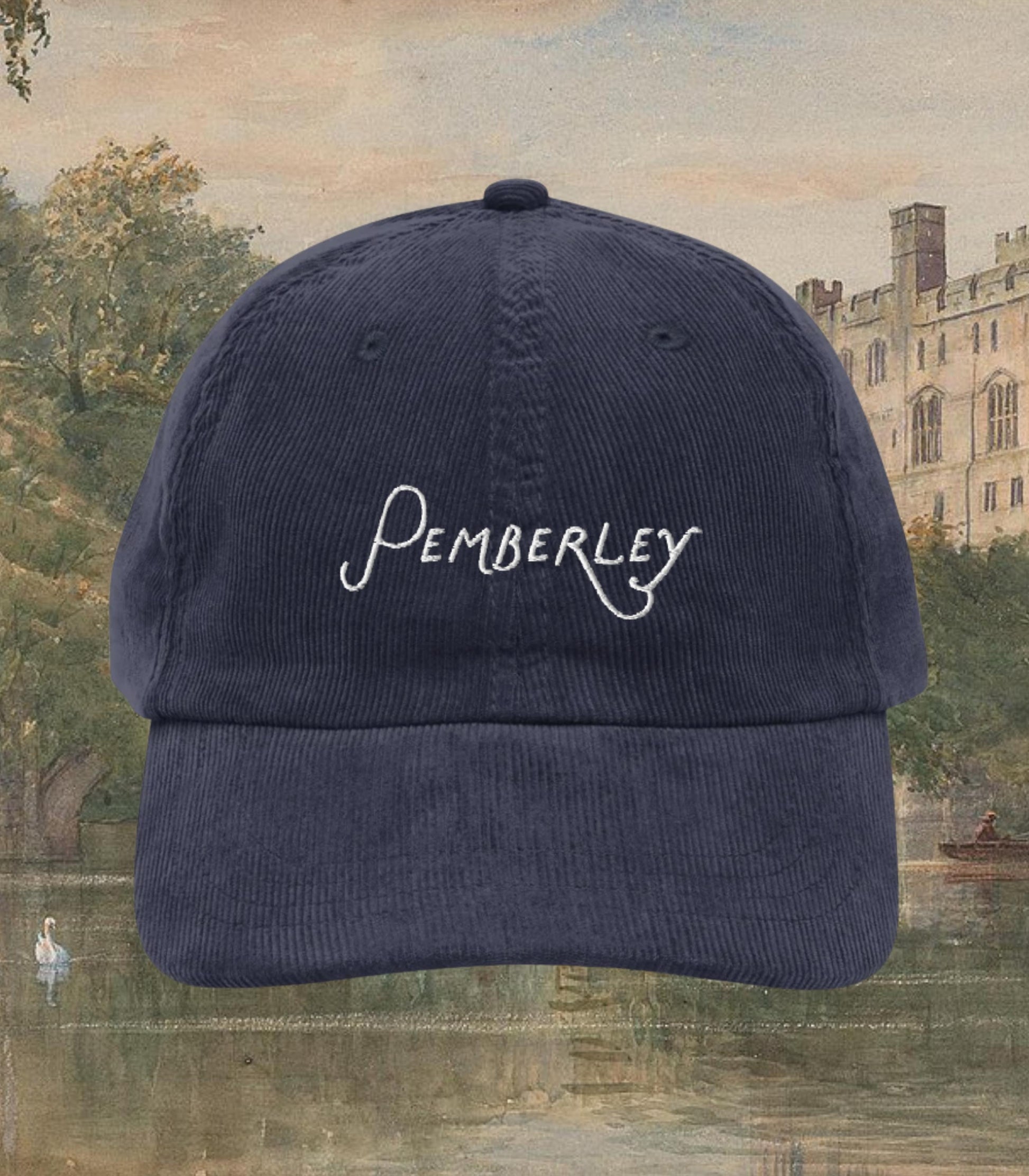 Pride & Prejudice Pemberley Vintage Embroidered Corduroy Hat Most Ardently Darcy Fond of Walking Book Lover Bookish Gift Jane Austen Merch