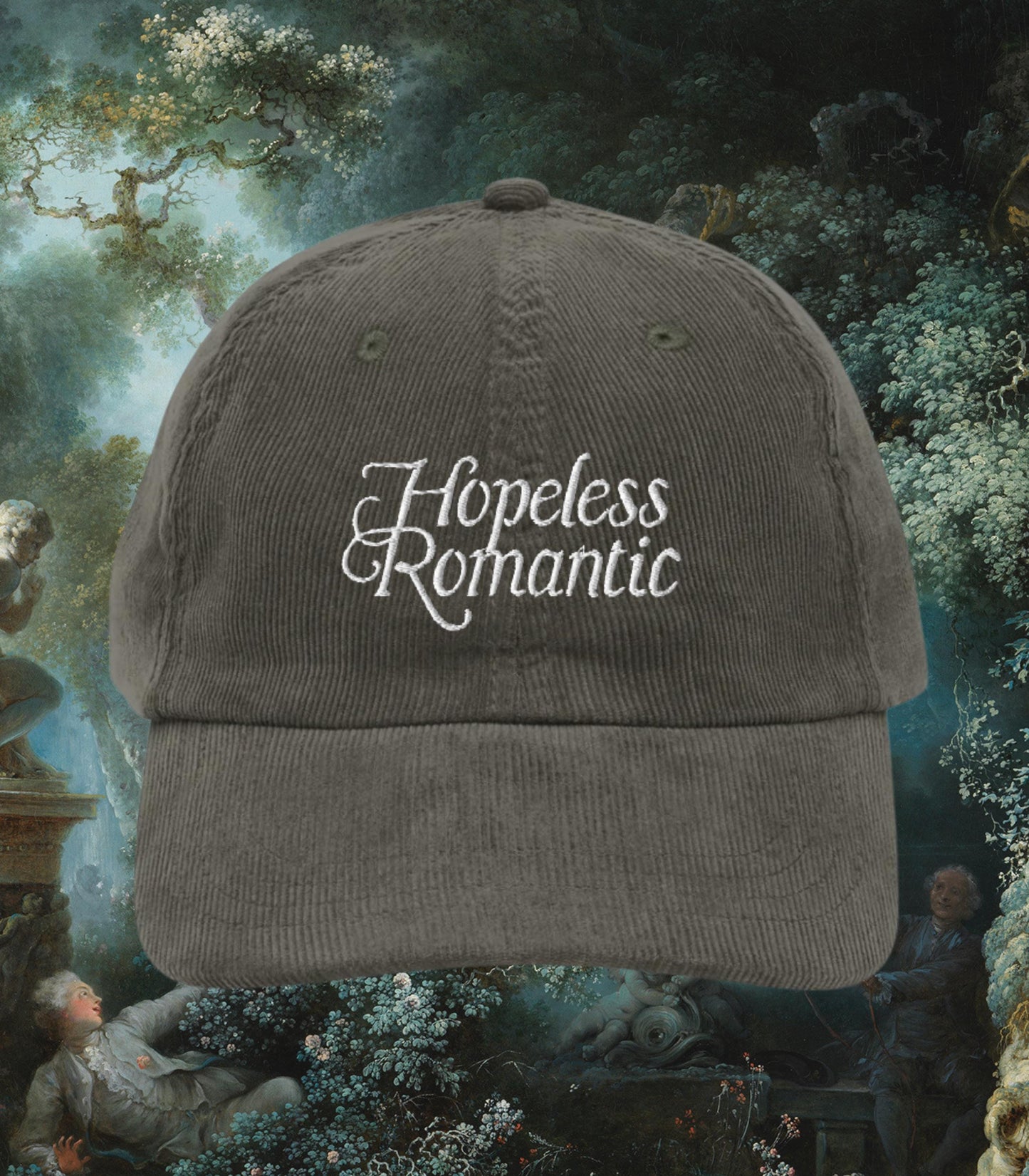 Hopeless Romantic Embroidered Corduroy Hat * Bookish Bride Bachelorette Book Club Favor Enemies to Lovers Tropes Main Character Regency