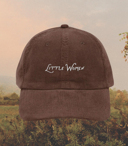 Little Women Corduroy Coquette Embroidered Hat * Cottagecore March Sisters It's No Use Jo Orchard House Book Fandom Merch Bookish Gift Idea