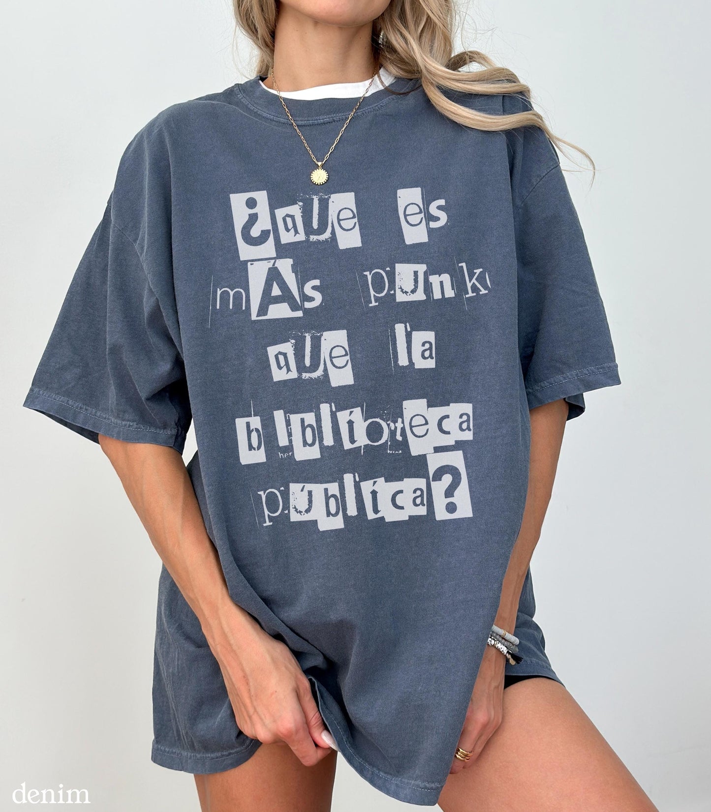 What's More Punk than the Public Library Spanish National Library Week Comfort Colors Tee Librarian Teacher Gift Idea Banned Books Goth Alt