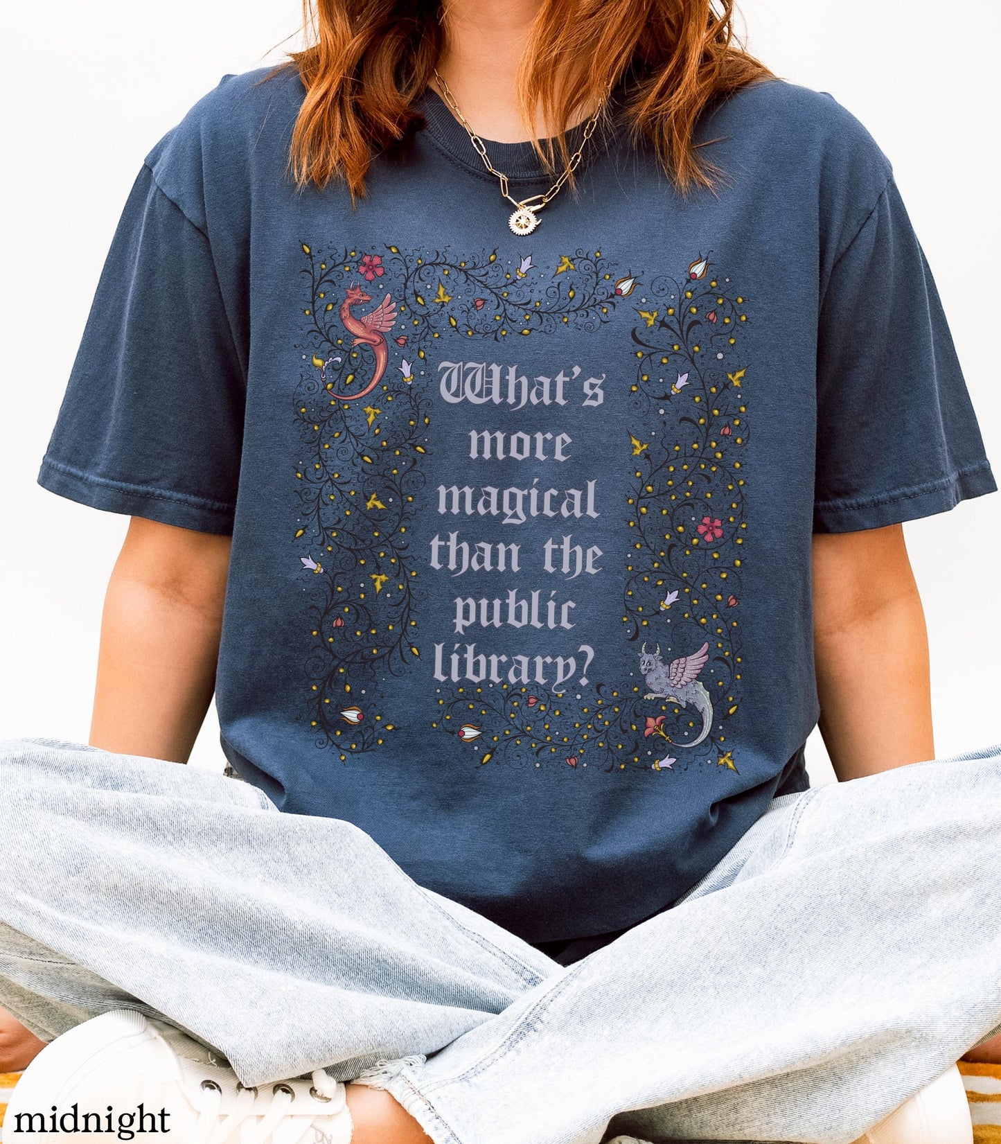 What's More Magical Than the Public Library Medieval Castlecore Comfort Colors Tee Librarian Teacher Gift Idea Punk Fantasy Library Week