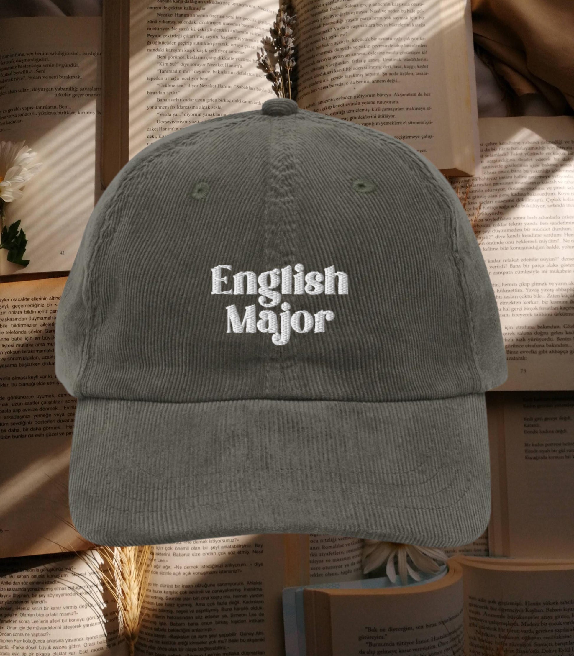 English Major Embroidered Corduroy Hat Bookish Booktok Reader Thought Daughter Merch Banned Books Bookworm Bibliophile Reader Gift Idea