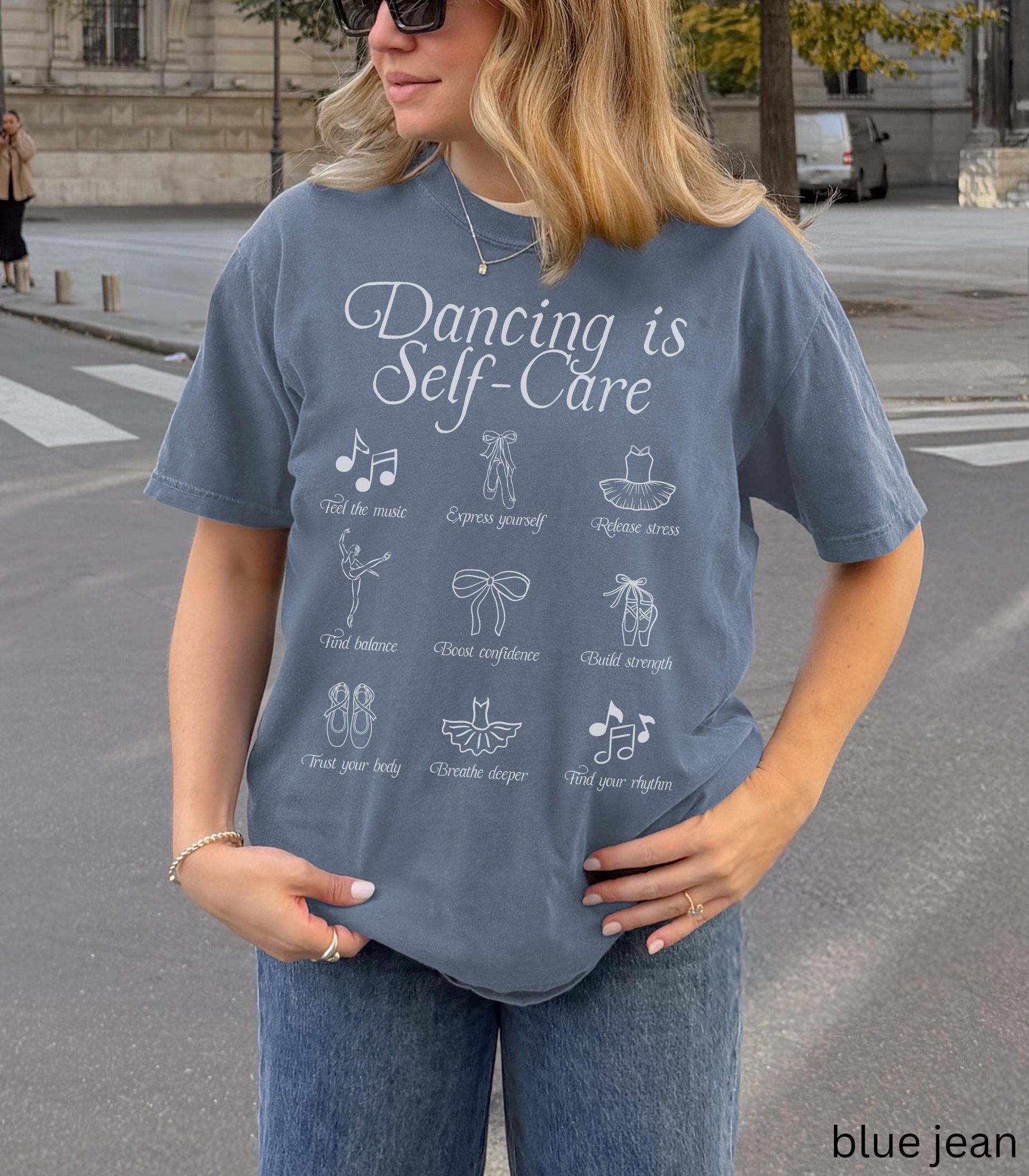 Dancing is Self Care COMFORT COLORS tee * Balletcore Ballerina Pointe Plie Chasse Jete * Dance Teacher Dancer Tshirt Comp Season Gift Idea