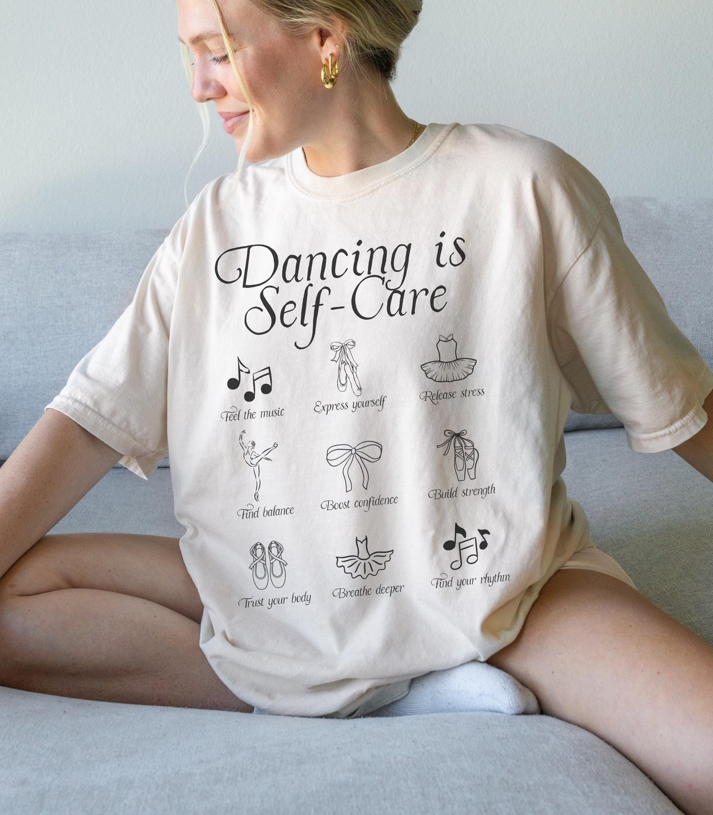 Dancing is Self Care COMFORT COLORS tee * Balletcore Ballerina Pointe Plie Chasse Jete * Dance Teacher Dancer Tshirt Comp Season Gift Idea