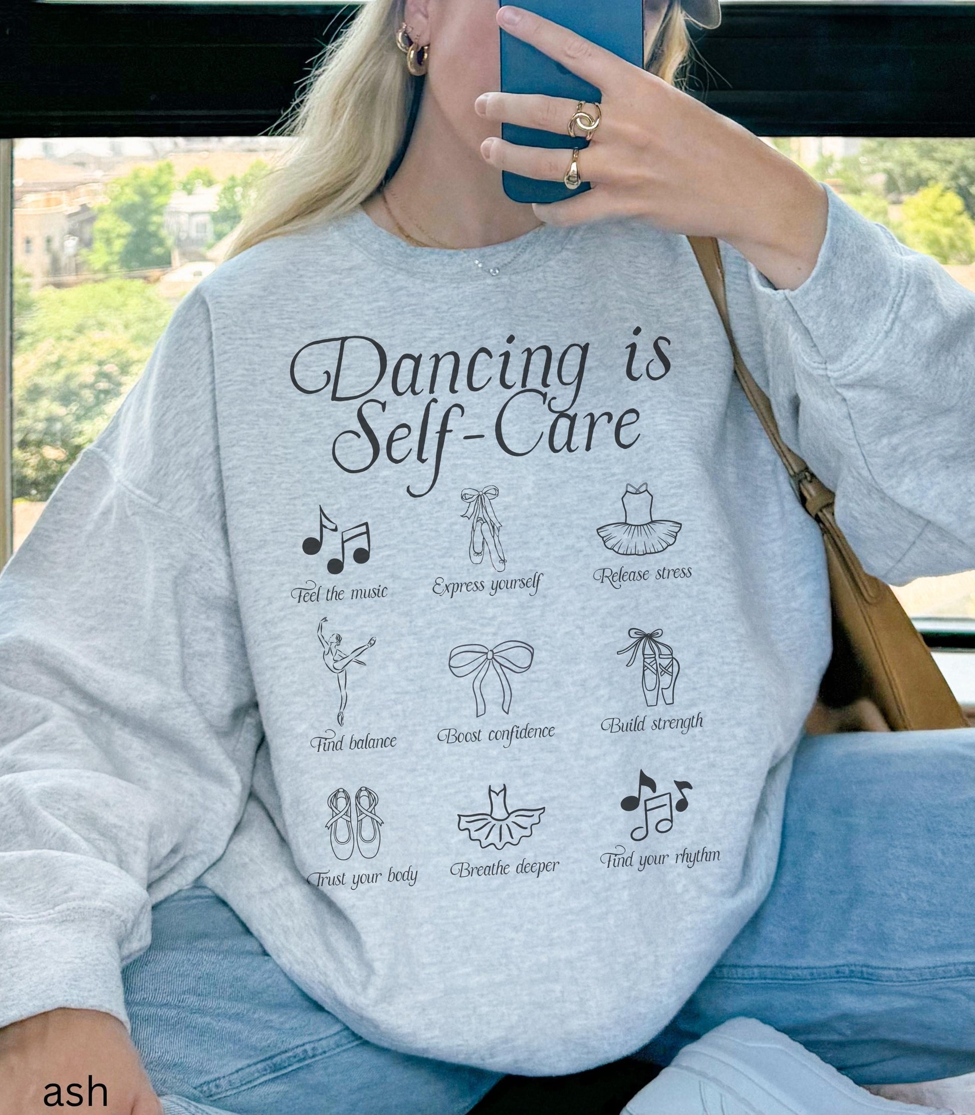 Dancing is Self Care Sweatshirt Balletcore Ballerina Pointe Plie Chasse Jete Dance Teacher Dancer Tshirt Comp Season Gift Idea Mental health