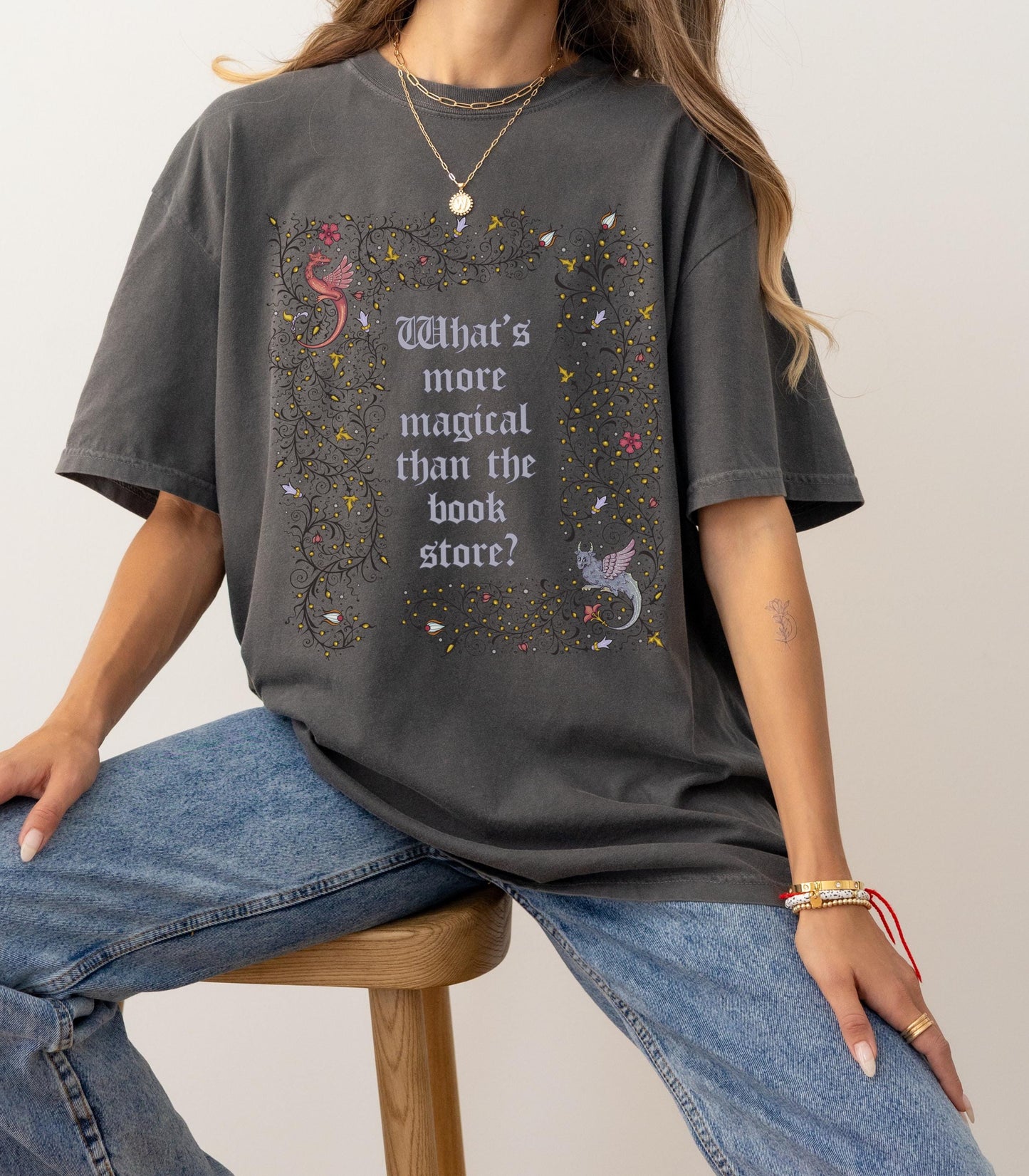 What's More Magical Than the Bookstore Medieval Castlecore World Book Day Tee Librarian Teacher Gift Indie Books Punk Fantasy Library Week