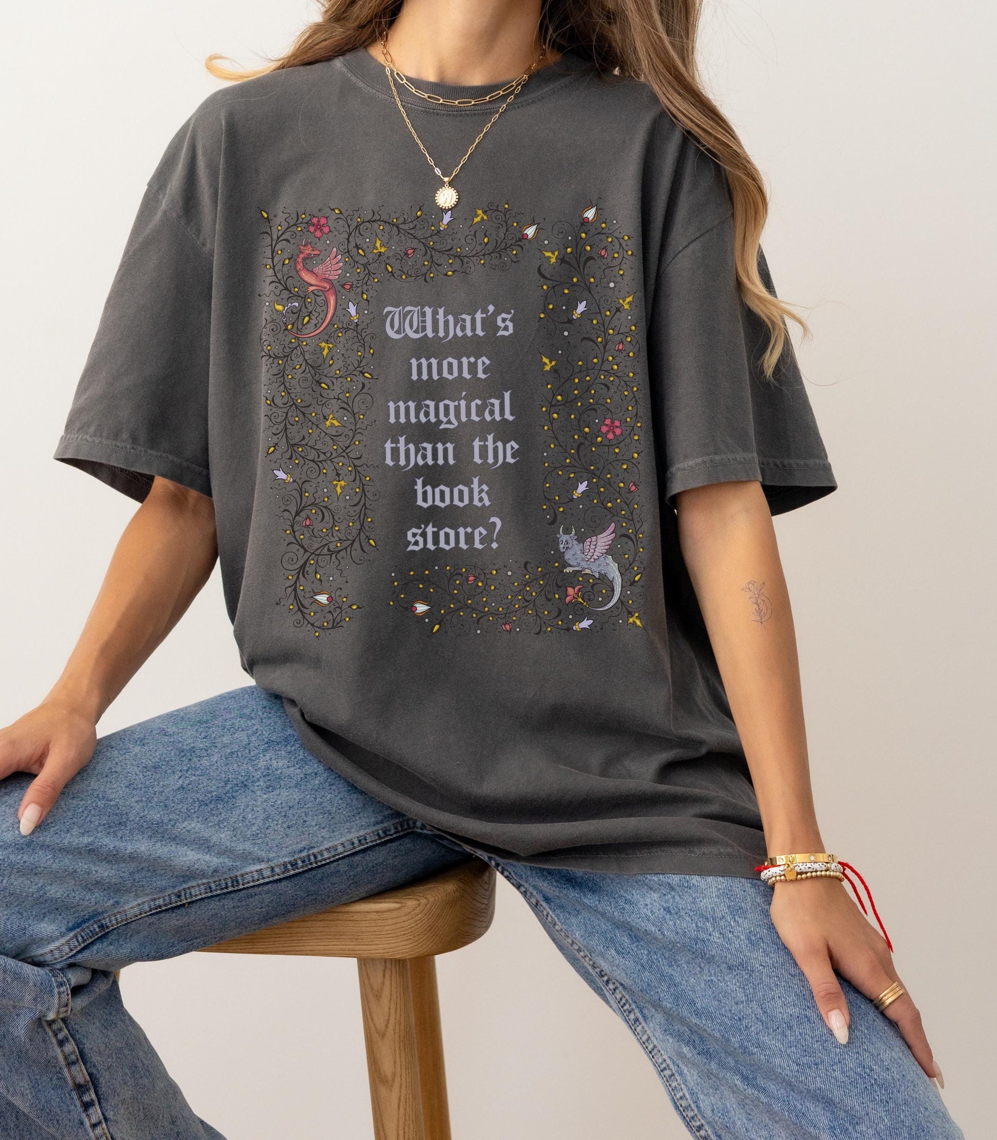 What's More Magical Than the Bookstore Medieval Castlecore World Book Day Tee Librarian Teacher Gift Indie Books Punk Fantasy Library Week