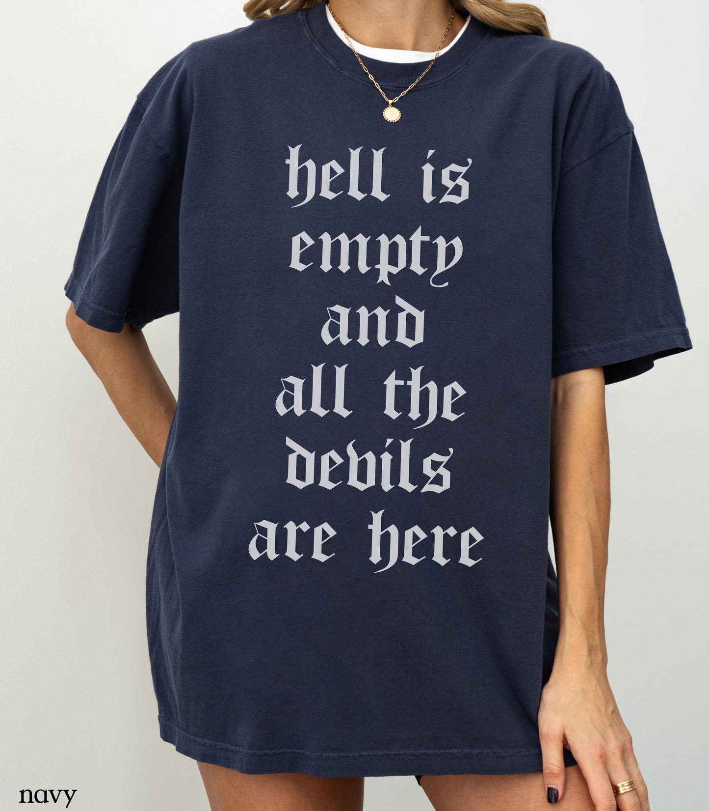 Hell is Empty & All the Devils Are Here Tee Shakespeare Tempest Emo Punk Protest Anti Fascist Dark Academia Bookish Drama Teacher Gift