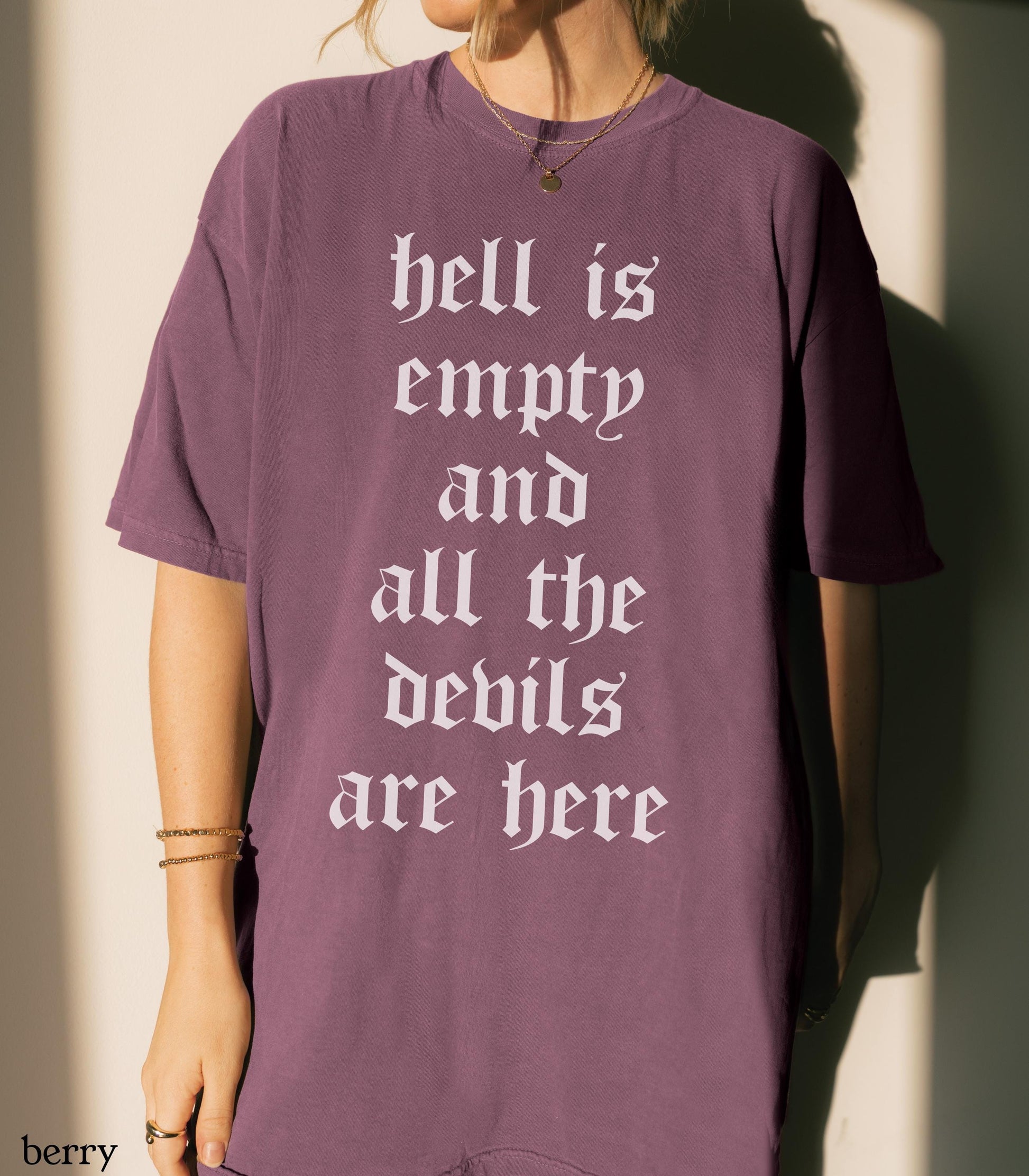 Hell is Empty & All the Devils Are Here Tee Shakespeare Tempest Emo Punk Protest Anti Fascist Dark Academia Bookish Drama Teacher Gift