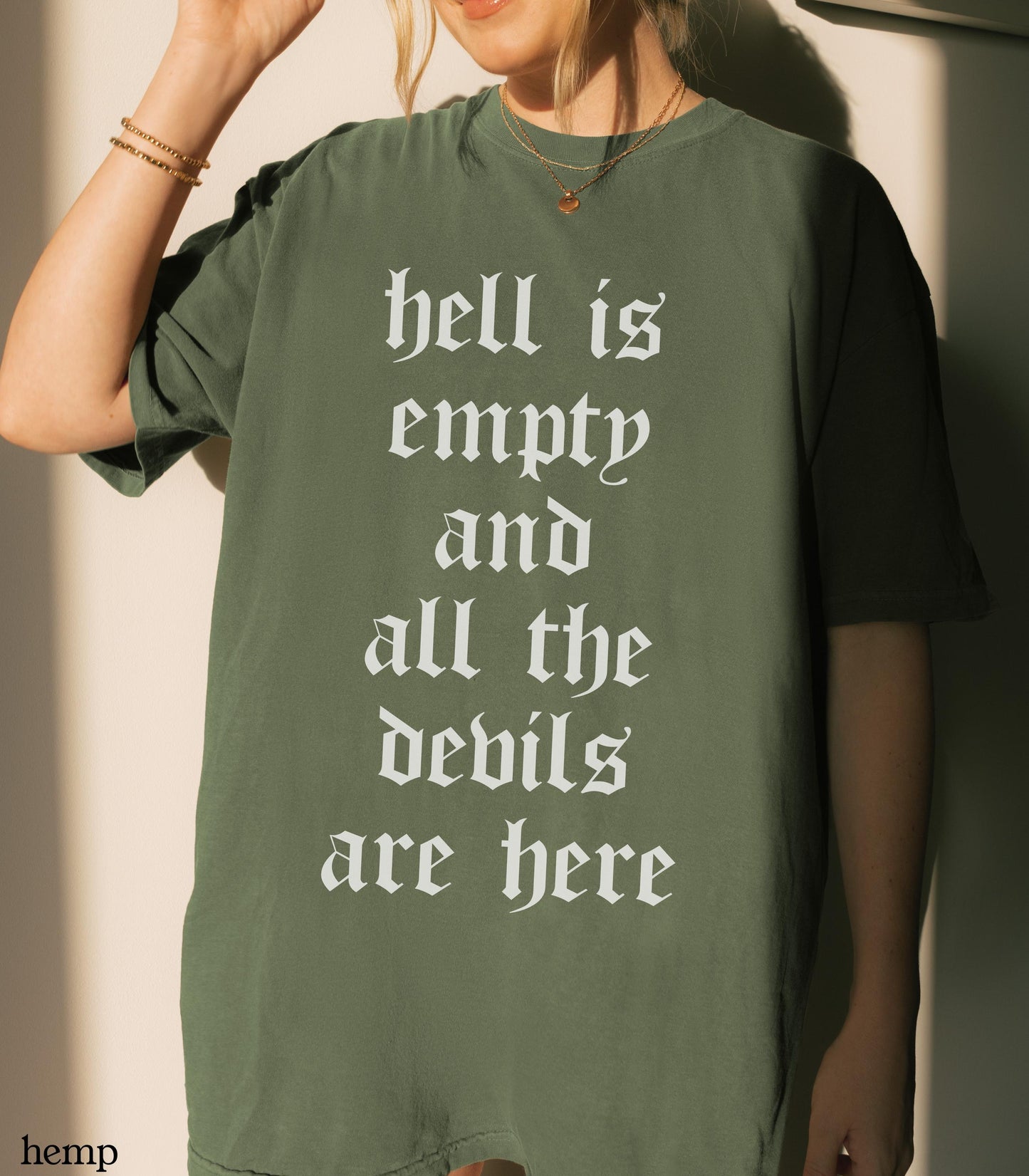 Hell is Empty & All the Devils Are Here Tee Shakespeare Tempest Emo Punk Protest Anti Fascist Dark Academia Bookish Drama Teacher Gift