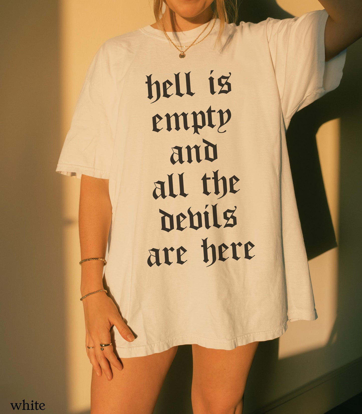 Hell is Empty & All the Devils Are Here Tee Shakespeare Tempest Emo Punk Protest Anti Fascist Dark Academia Bookish Drama Teacher Gift