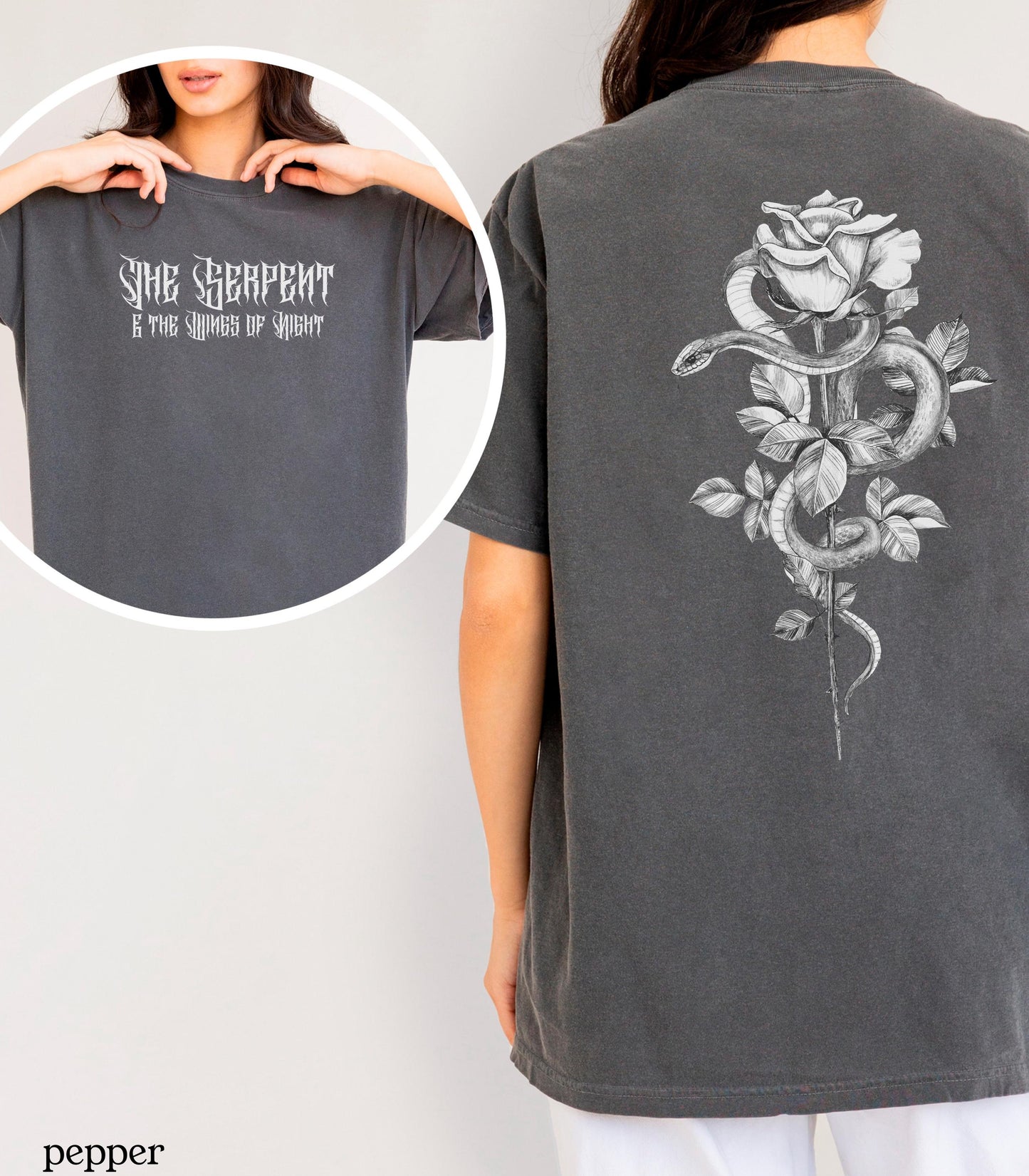 Serpent & The Wings of Night Tee LICENSED Carissa Broadbent Kejari Nightborn Nyaxia Little Serpent Deathless Dark Romantasy Bookish Merch