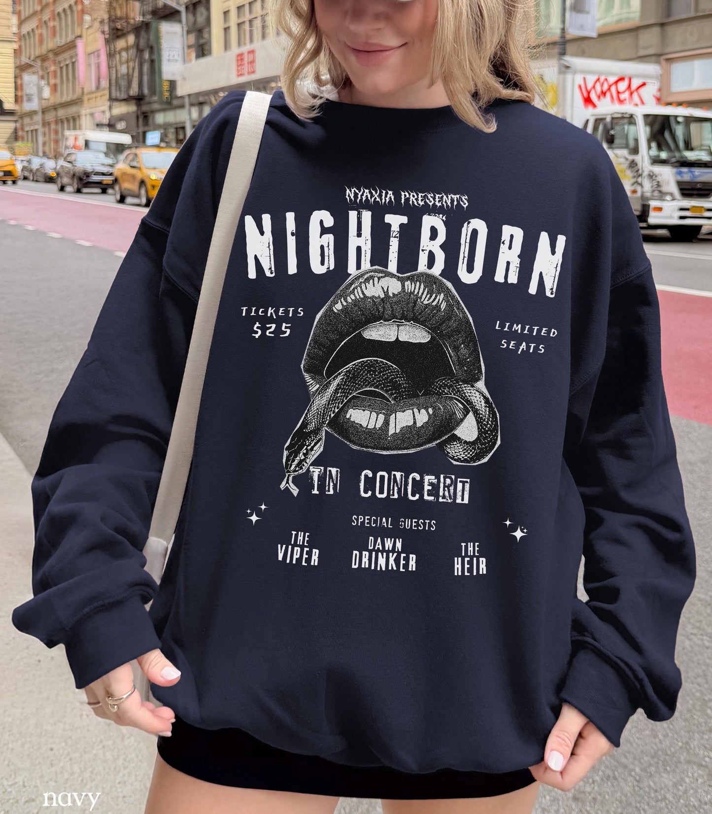 Serpent & The Wings of Night Nightborn Band Sweatshirt LICENSED Carissa Broadbent Crowns of Nyaxia Little Serpent Oraya Kejari Bookish Merch