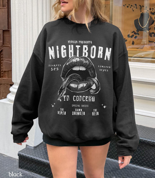Serpent & The Wings of Night Nightborn Band Sweatshirt LICENSED Carissa Broadbent Crowns of Nyaxia Little Serpent Oraya Kejari Bookish Merch