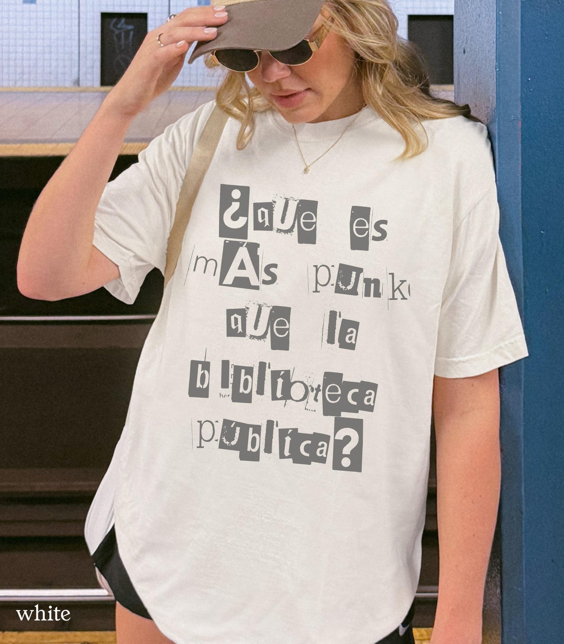 What's More Punk than the Public Library Spanish National Library Week Comfort Colors Tee Librarian Teacher Gift Idea Banned Books Goth Alt