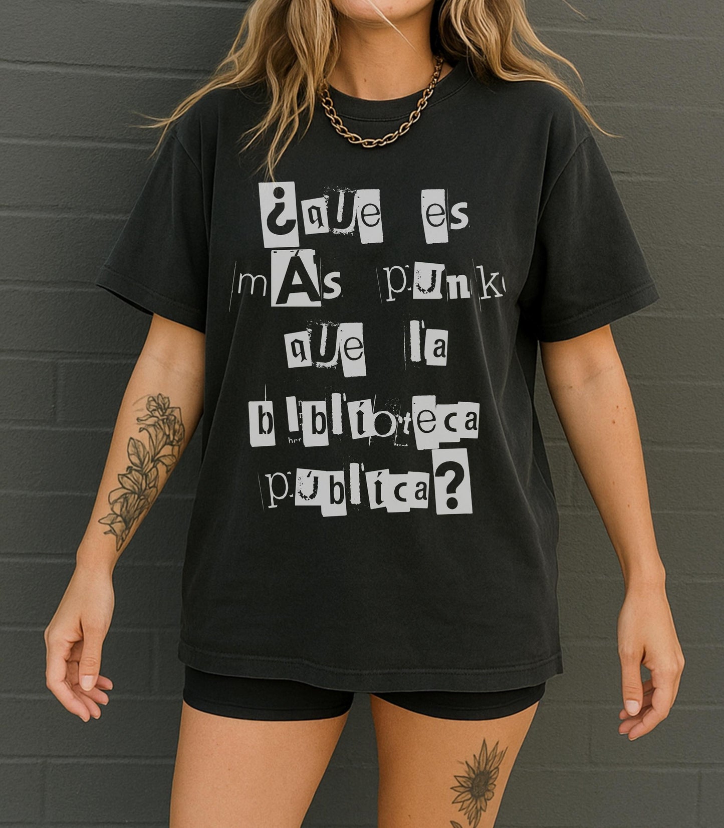 What's More Punk than the Public Library Spanish National Library Week Comfort Colors Tee Librarian Teacher Gift Idea Banned Books Goth Alt