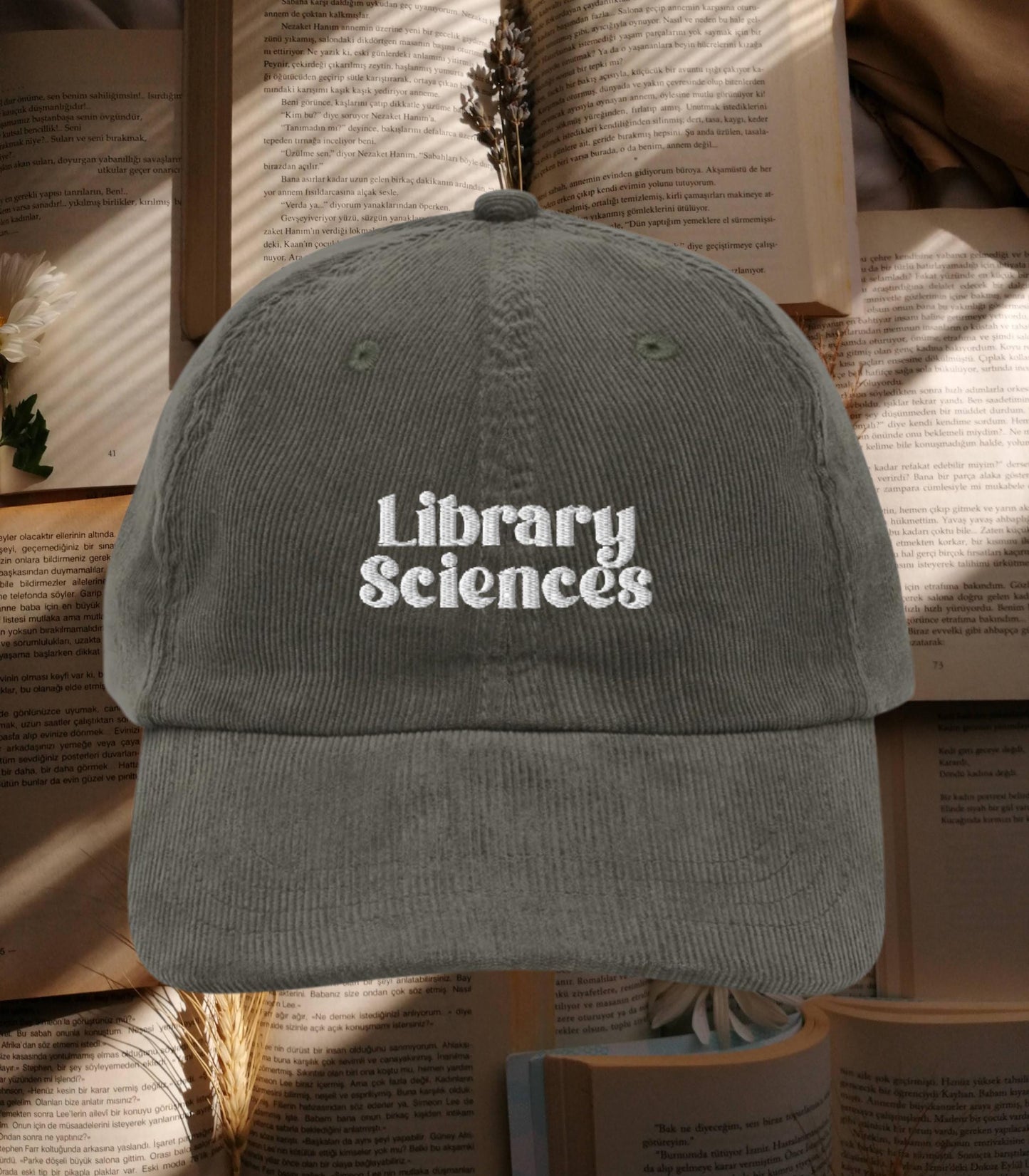 Library Sciences Embroidered Corduroy Hat Bookish Booktok Reader Thought Daughter Merch Banned Books Bookworm Reader Librarian Gift Idea