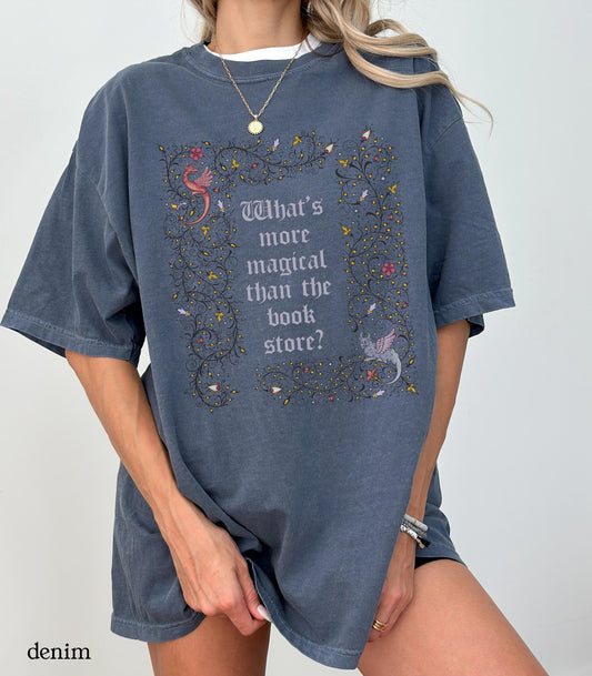 What's More Magical Than the Bookstore Medieval Castlecore World Book Day Tee Librarian Teacher Gift Indie Books Punk Fantasy Library Week