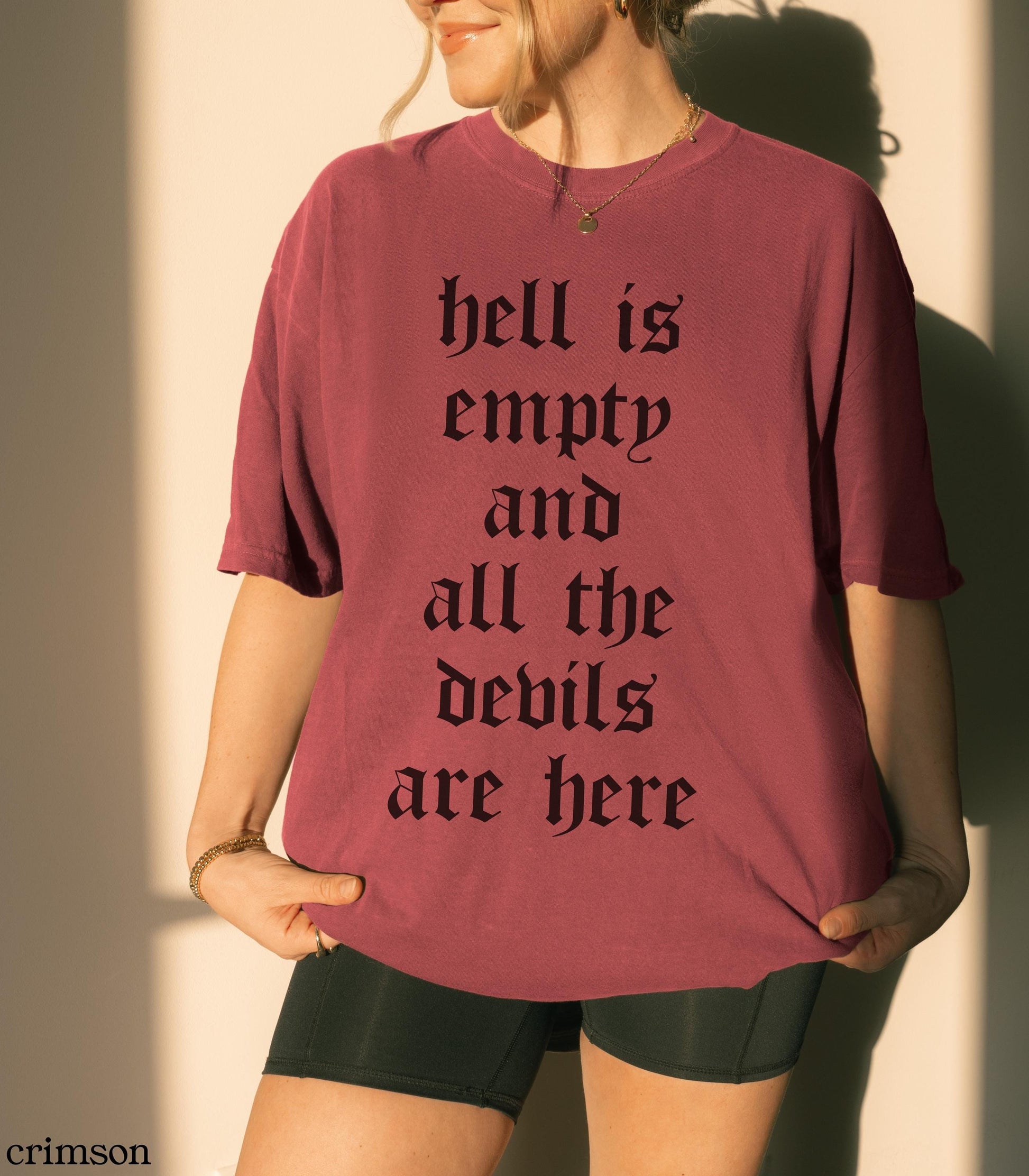 Hell is Empty & All the Devils Are Here Tee Shakespeare Tempest Emo Punk Protest Anti Fascist Dark Academia Bookish Drama Teacher Gift