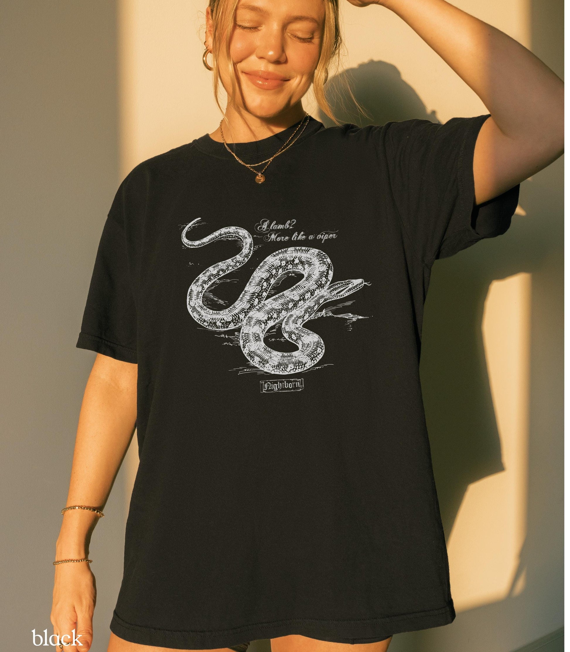 Serpent & The Wings of Night Tee LICENSED Carissa Broadbent Kejari Nightborn Nyaxia Little Serpent Oraya Raihn Romantasy Bookish Merch Gift