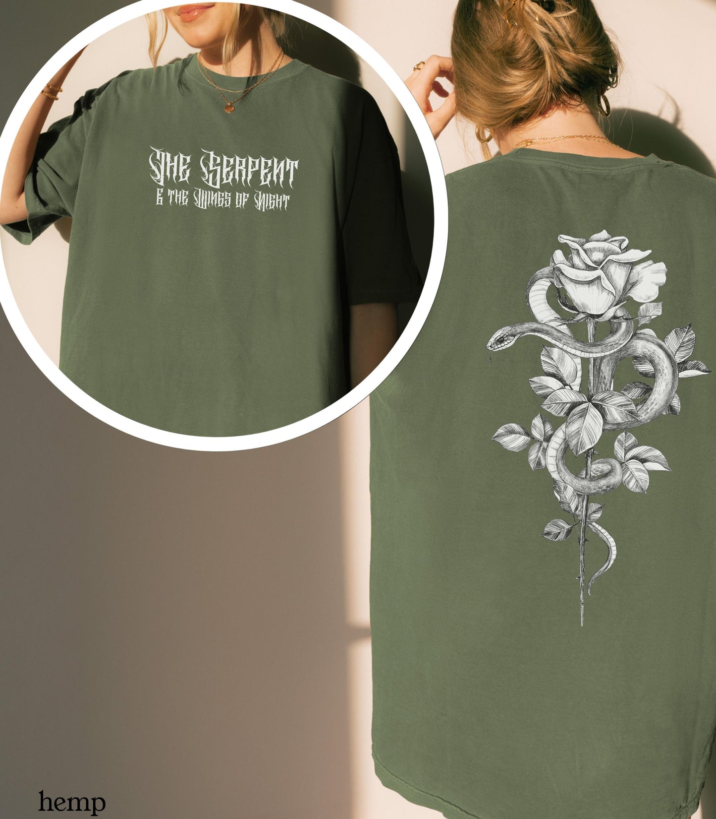 Serpent & The Wings of Night Tee LICENSED Carissa Broadbent Kejari Nightborn Nyaxia Little Serpent Deathless Dark Romantasy Bookish Merch