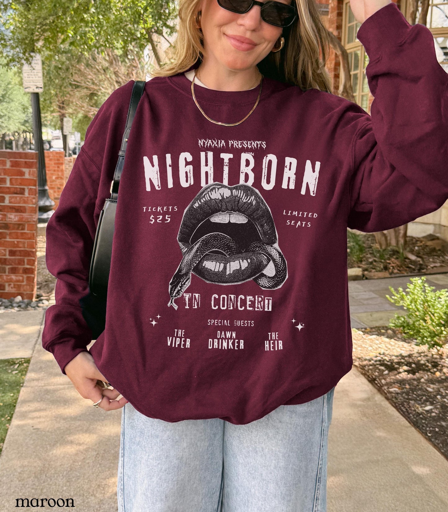 Serpent & The Wings of Night Nightborn Band Sweatshirt LICENSED Carissa Broadbent Crowns of Nyaxia Little Serpent Oraya Kejari Bookish Merch
