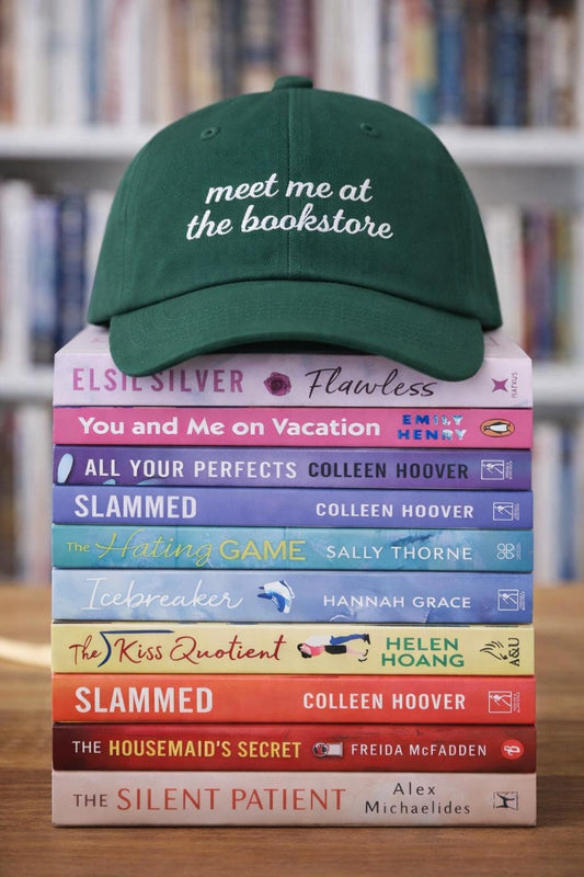 Meet me at the bookstore Bookish Merch Embroidered Hat * Hot Girls Read Support Local Small Indie Book Shop Romantasy Reader Book Club Gift