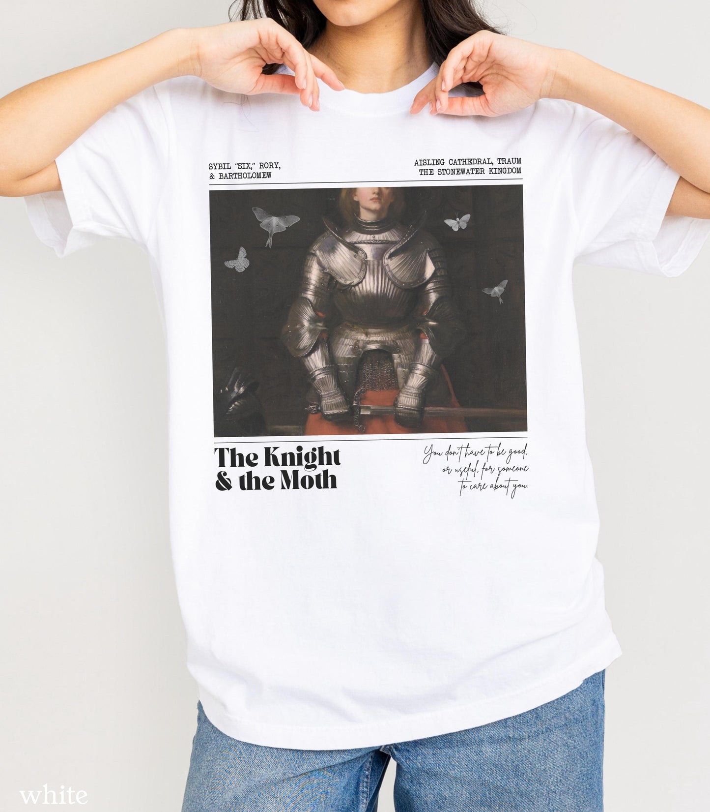 The Knight & the Moth Comfort Colors Tee LICENSED Rachel Gillig Stonewater Kingdom Romantasy Fandom Merch Reader Gift Bartholomew Castlecore
