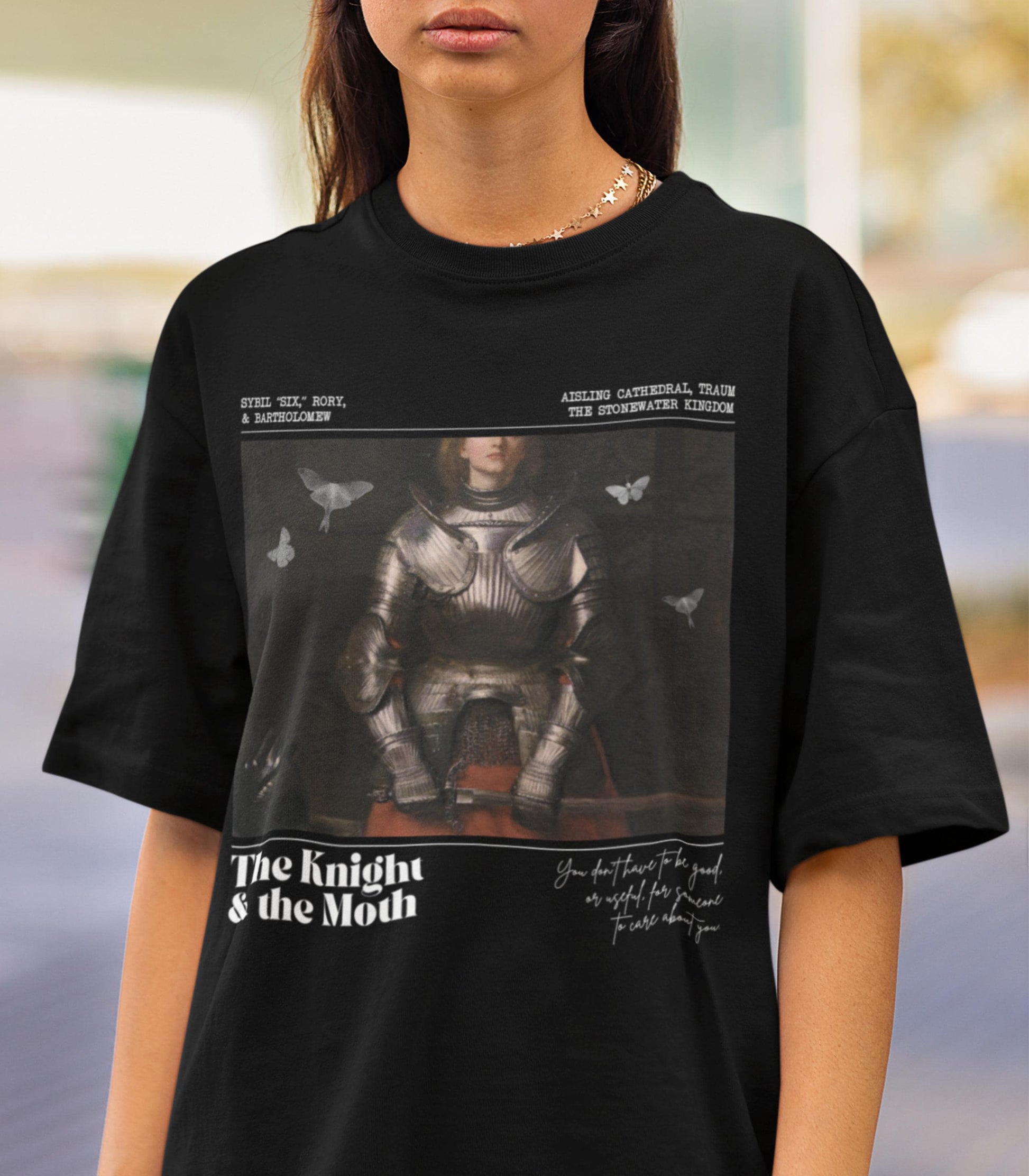The Knight & the Moth Comfort Colors Tee LICENSED Rachel Gillig Stonewater Kingdom Romantasy Fandom Merch Reader Gift Bartholomew Castlecore