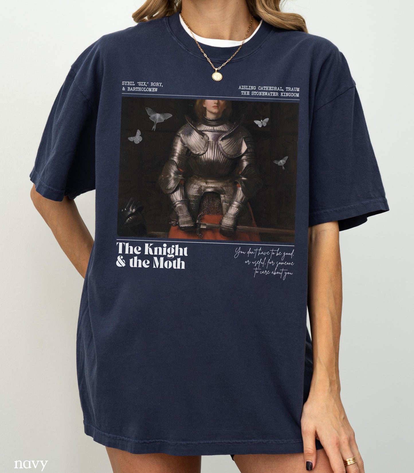 The Knight & the Moth Comfort Colors Tee LICENSED Rachel Gillig Stonewater Kingdom Romantasy Fandom Merch Reader Gift Bartholomew Castlecore