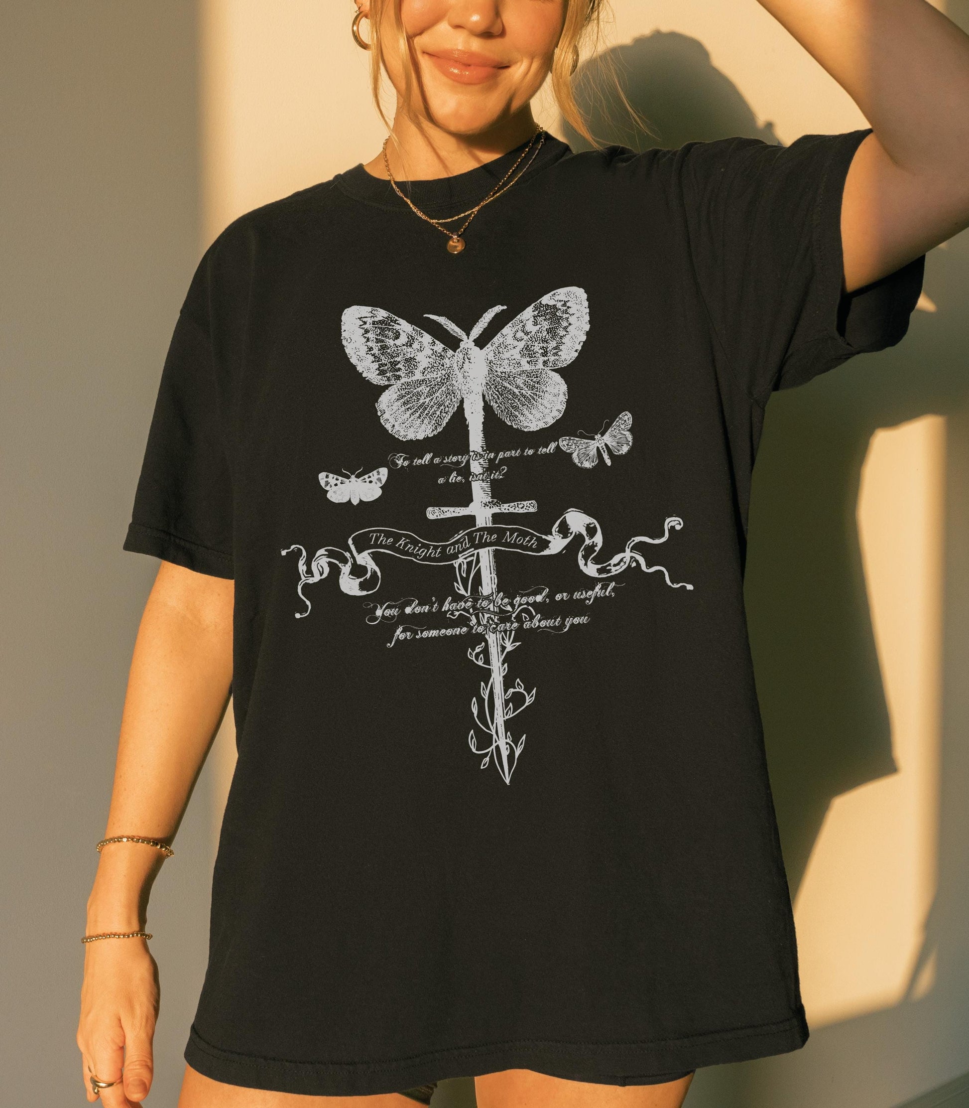 The Knight & the Moth Castlecore Tee LICENSED Rachel Gillig Stonewater Kingdom Romantasy Fan Merch Bookish Bartholomew Gargoyle Sybil Rory