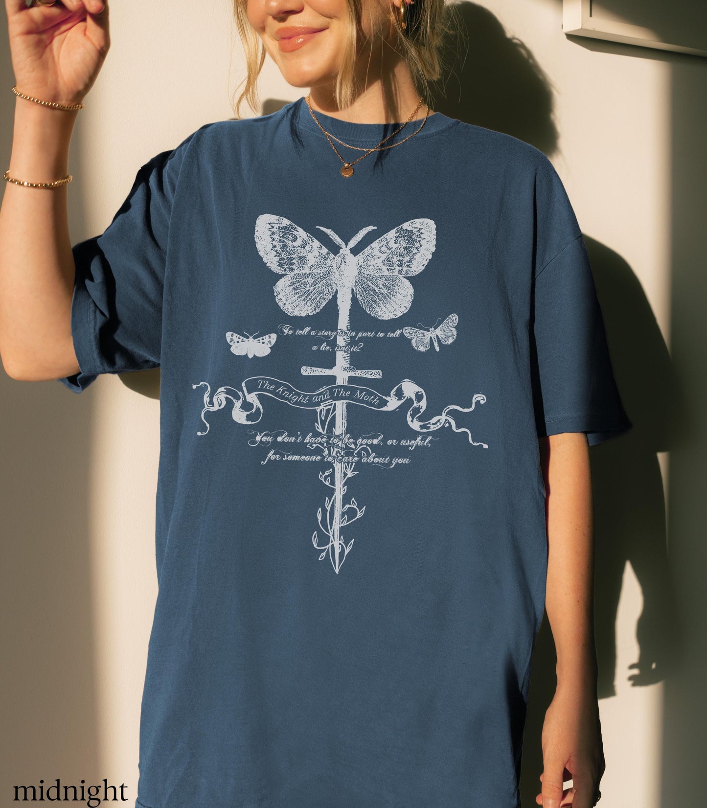 The Knight & the Moth Castlecore Tee LICENSED Rachel Gillig Stonewater Kingdom Romantasy Fan Merch Bookish Bartholomew Gargoyle Sybil Rory