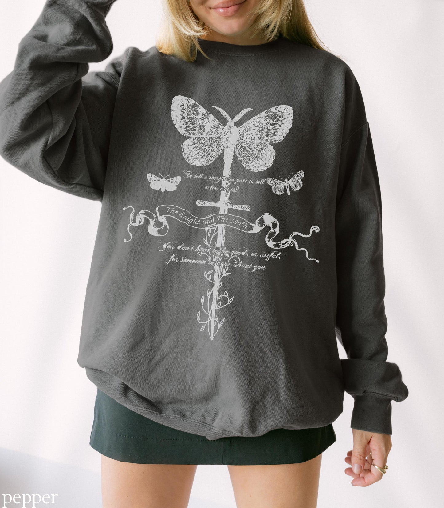 The Knight & the Moth Castlecore Sweatshirt LICENSED Rachel Gillig Stonewater Aisling Romantasy Merch Bookish Bartholomew Gargoyle Sybil
