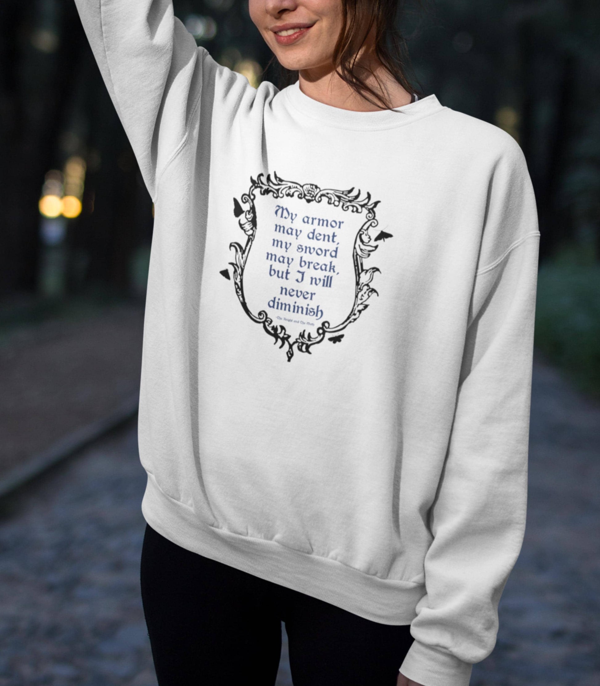 The Knight & the Moth Sweatshirt LICENSED Rachel Gillig Fantasy Quote Romantasy Fandom Merch Bartholomew Gargoyle Stonewater Kingdom