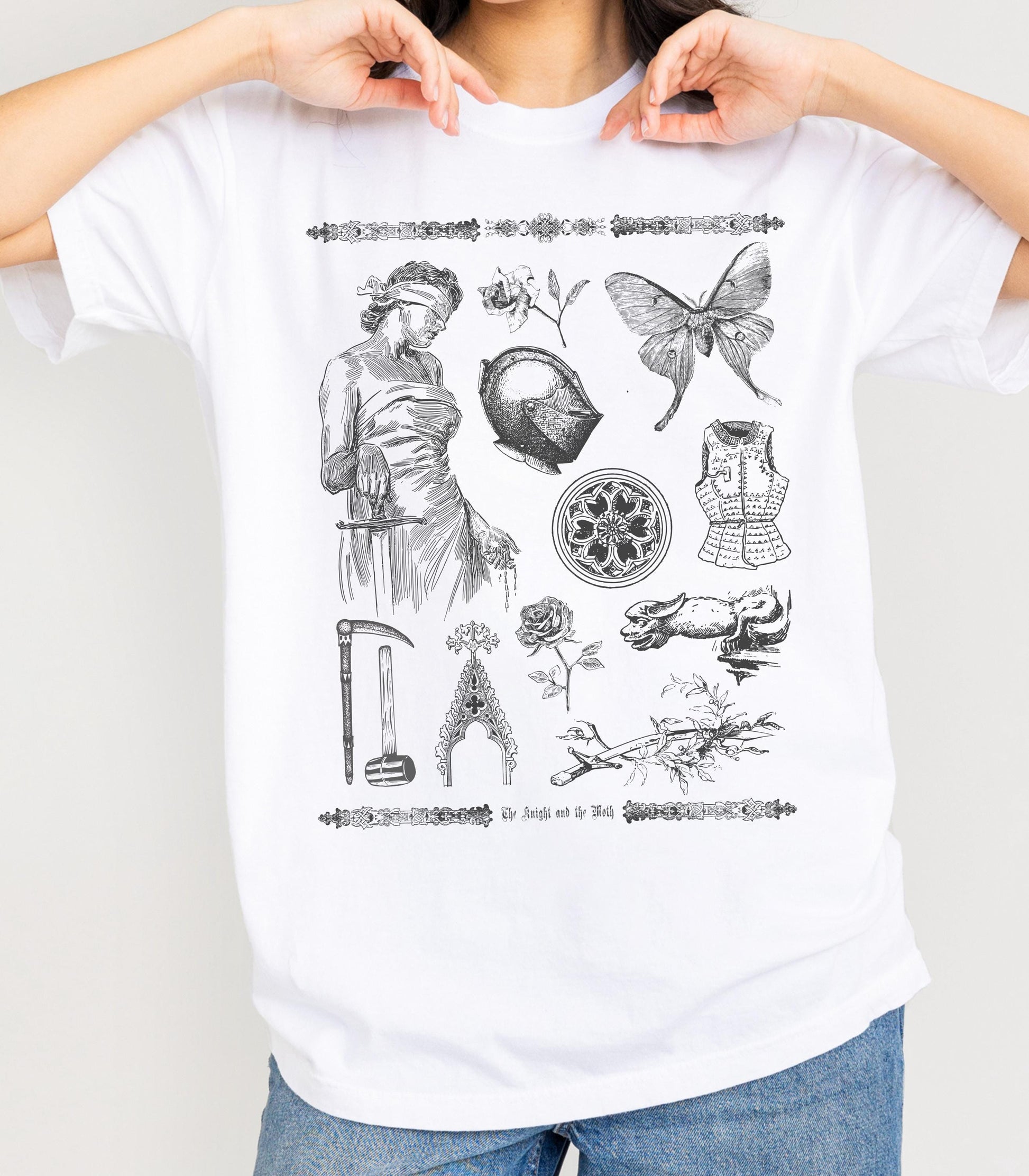 The Knight & the Moth Medievalcore Tee LICENSED Rachel Gillig Stonewater Kingdom Romantasy Fandom Merch Reader Gift Bartholomew Castlecore