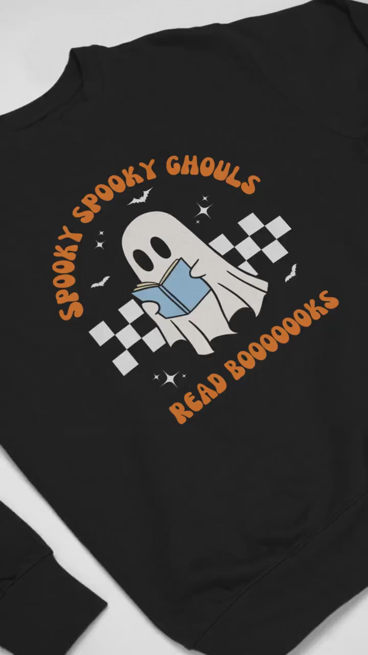 Spooky Spooky Ghouls Read Books * Spooky Teacher Halloween Sweatshirt * Read More Books Ghost Shirt * Teacher Teams Halloween Party Tshirt