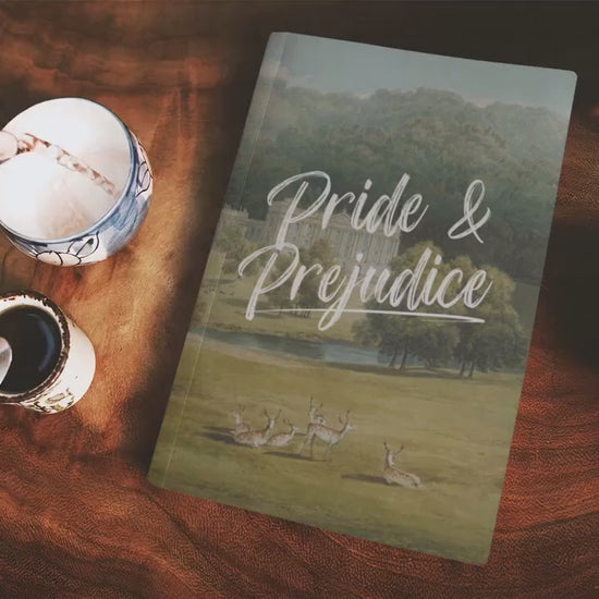 Pride & Prejudice Light Academia Aesthetic Hardcover Journal * Reading Notebook Log Daily Planner 2024 * Mr Darcy Most Ardently Jane Austen